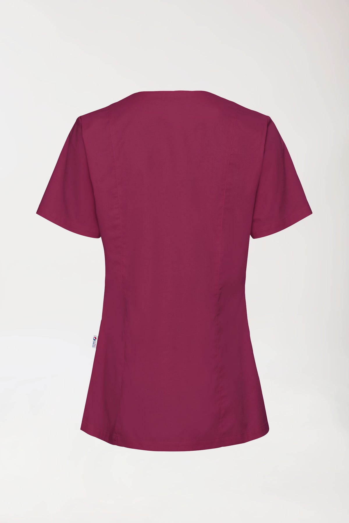 Blouse Stretch Femme - boutonnée bordeaux, Vue de dos