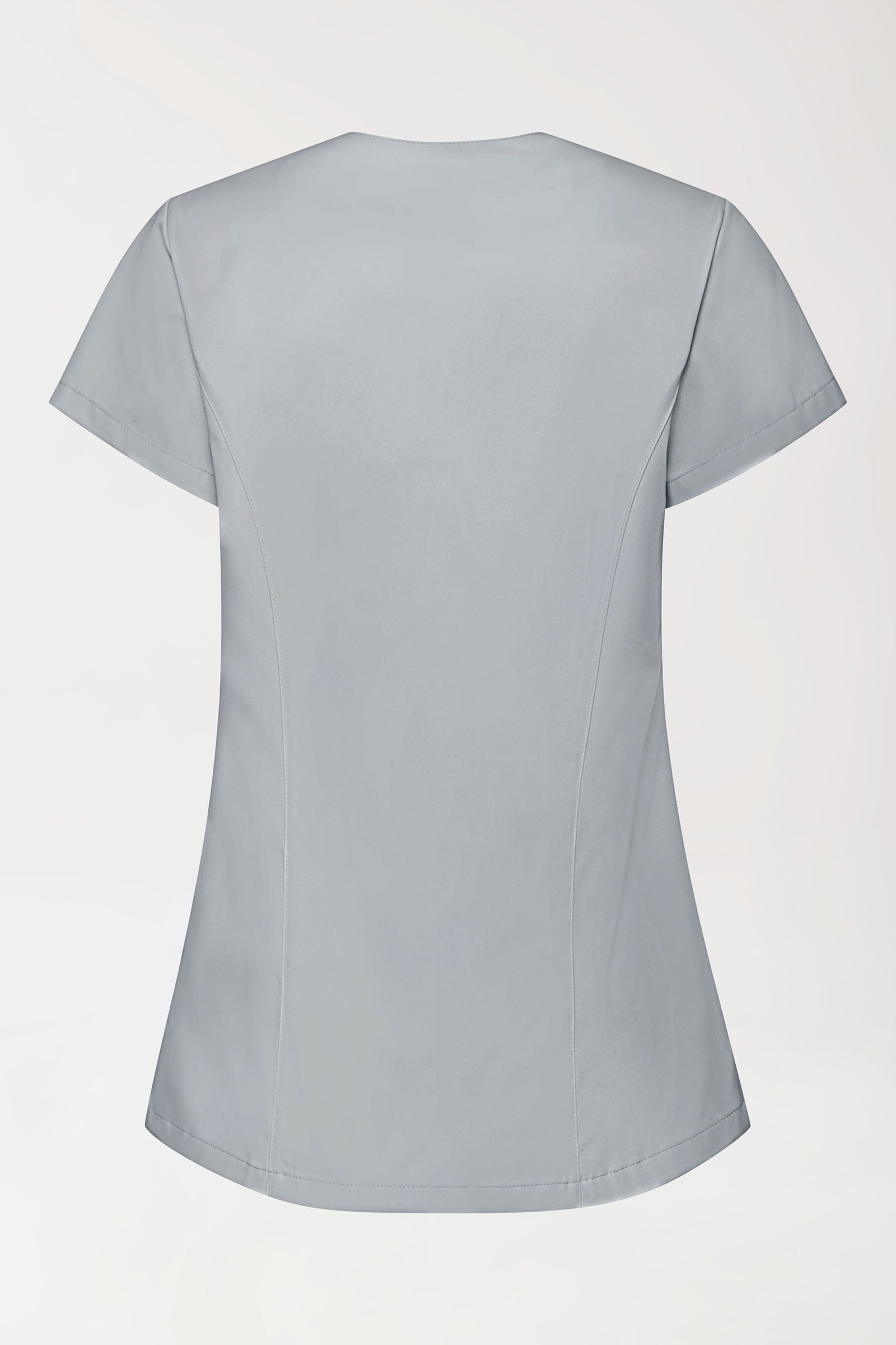 GREEN Blouse Stretch Femme - patte de boutonnage asymétrique gris perle
