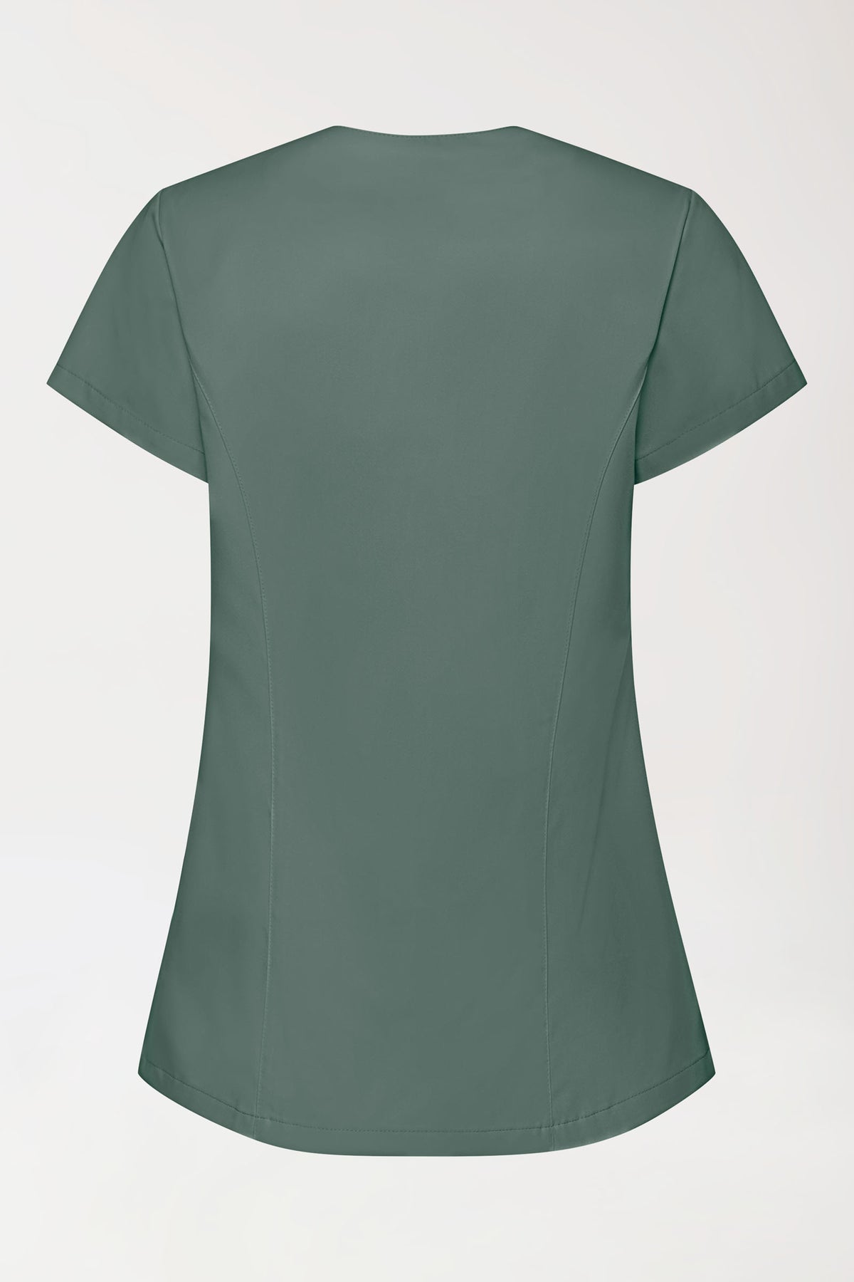 GREEN Blouse Stretch Femme - patte de boutonnage asymétrique vert foncé