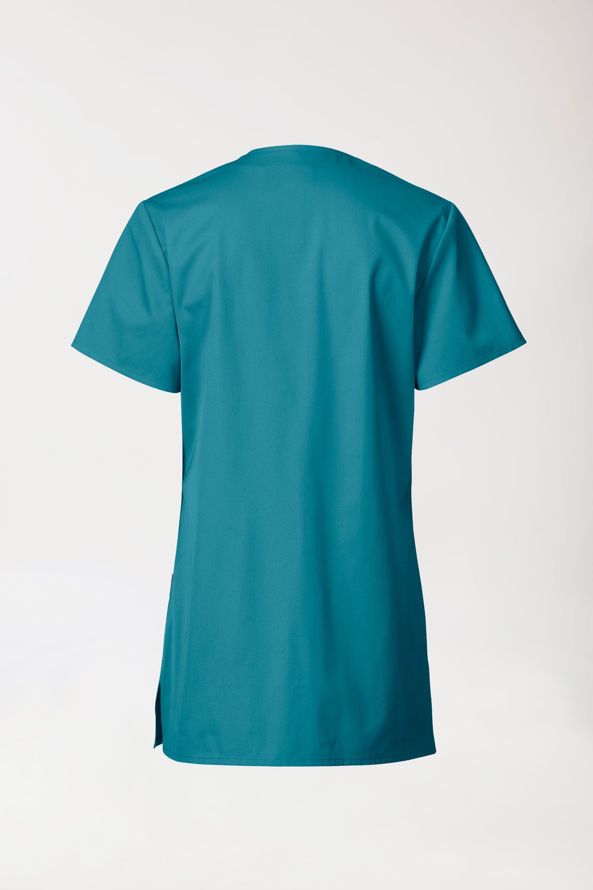 Blouse Beauté Femme - Boutonnée vert pétrole, Vue de dos