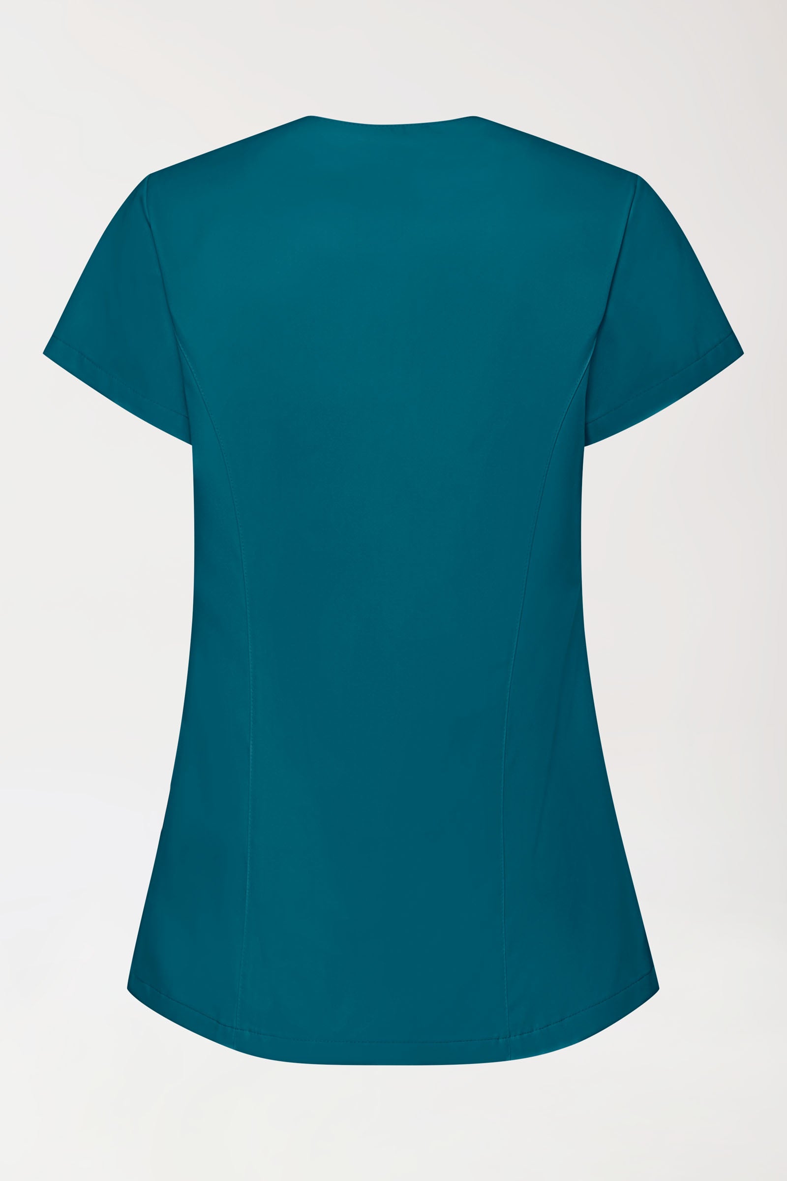 GREEN Blouse Stretch Femme - patte de boutonnage asymétrique pétrole