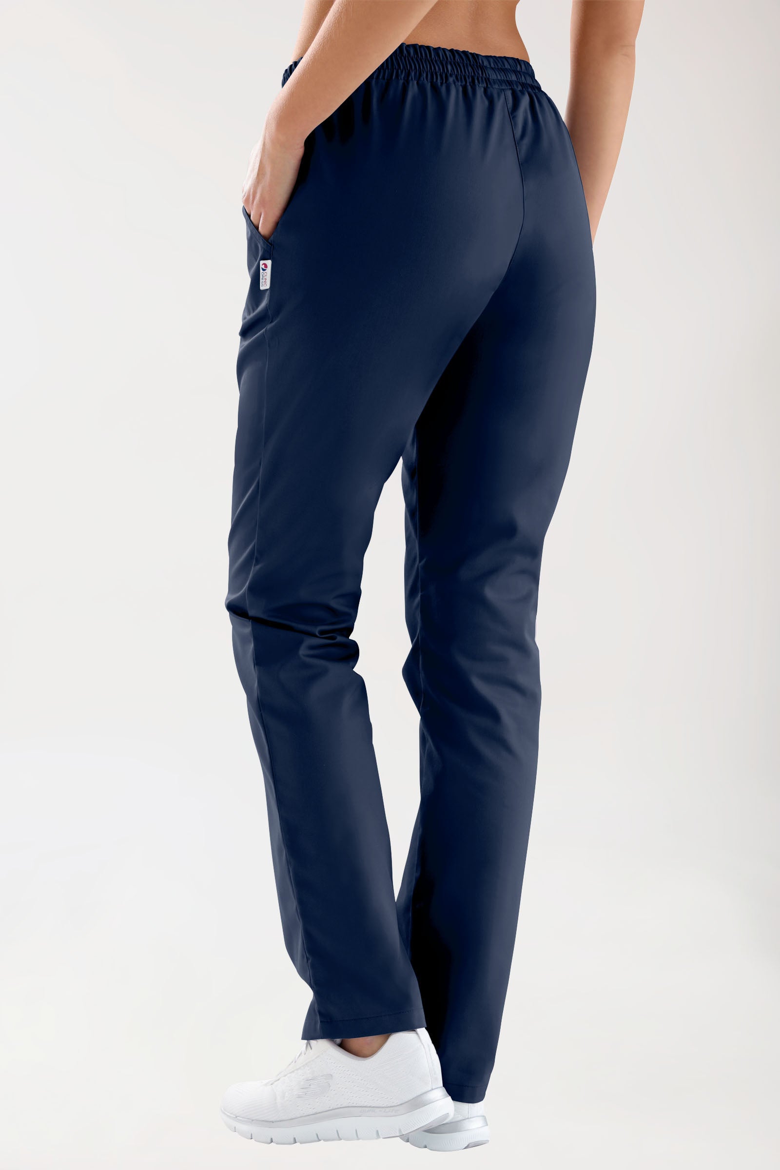 CORE Pantalon Femme - Taille légèrement descendue bleu navy