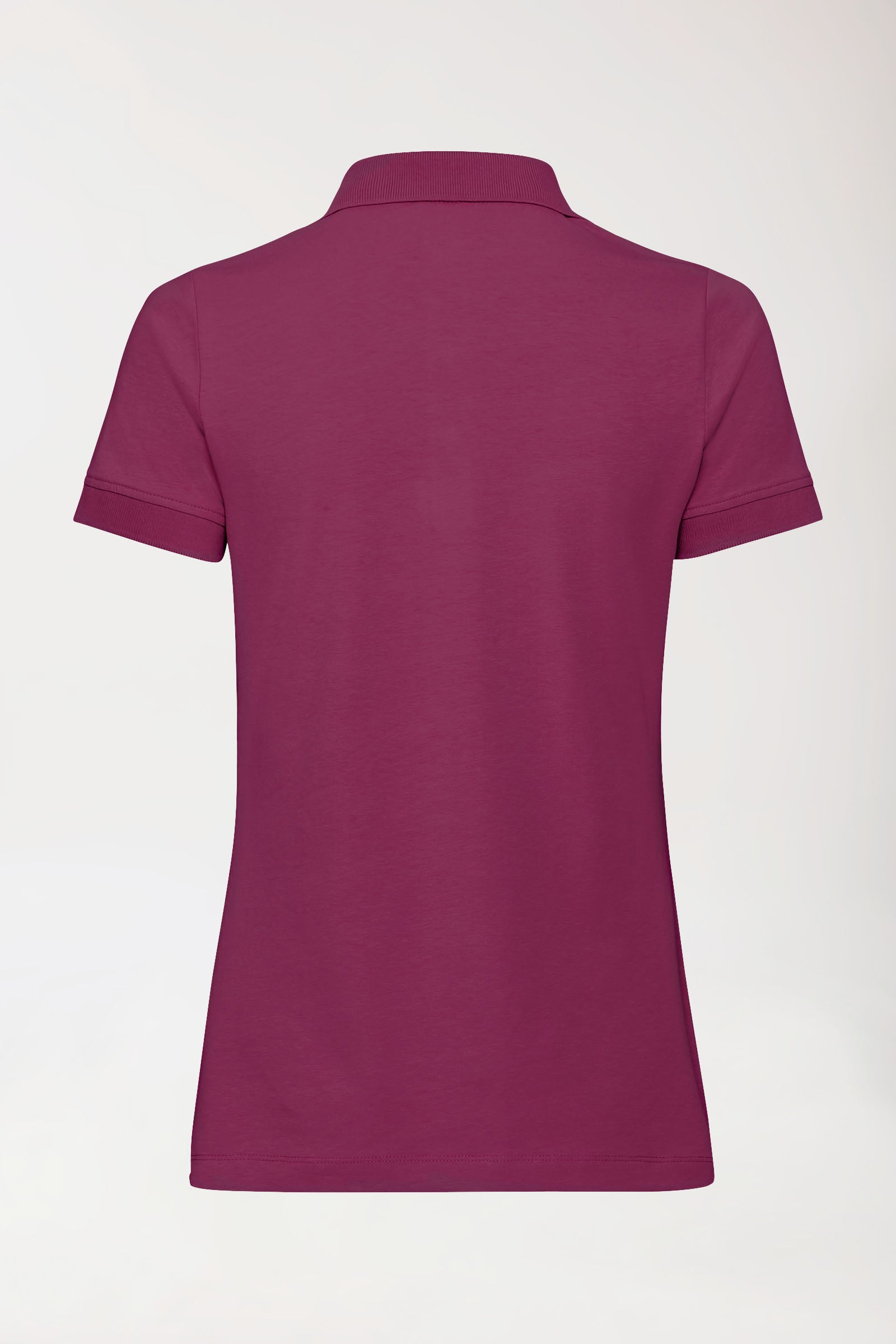 T-shirt Stretch Femme - Col polo - Boutonné berry, Vue de dos