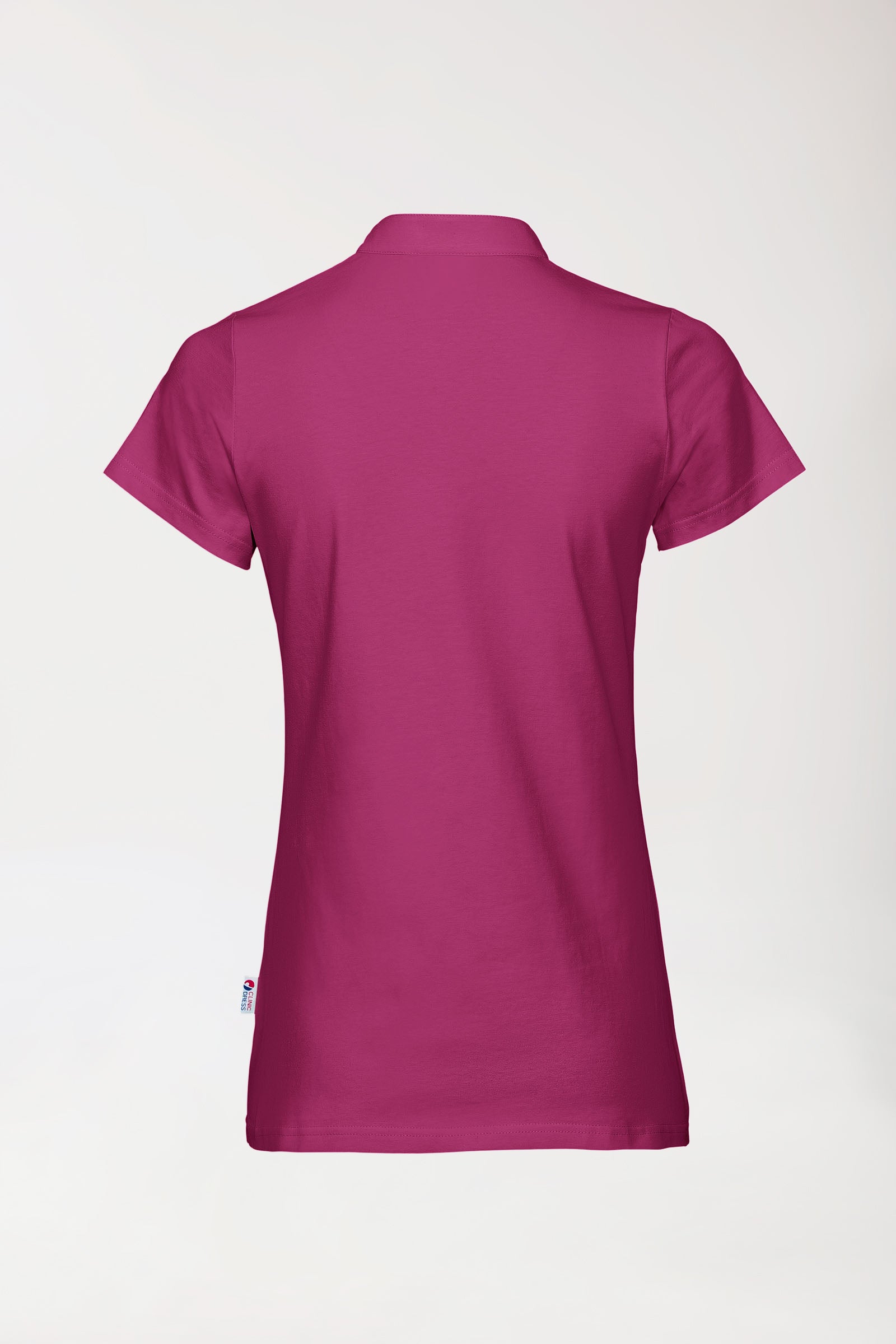 T-shirt Stretch Femme - Col officier berry, Vue de dos