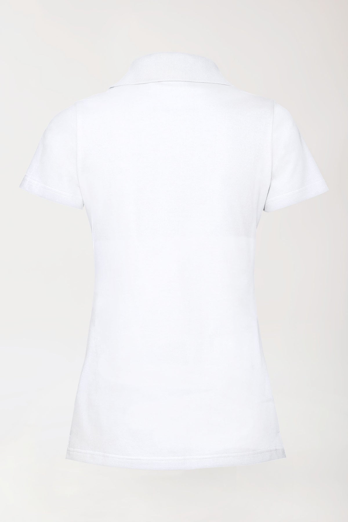 T-shirt Stretch Femme - Col polo blanc