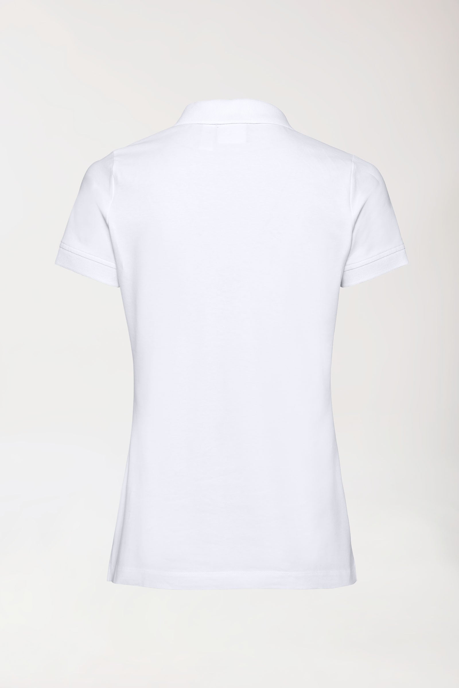 T-shirt Stretch Femme - Col polo - Boutonné blanc, Vue de dos