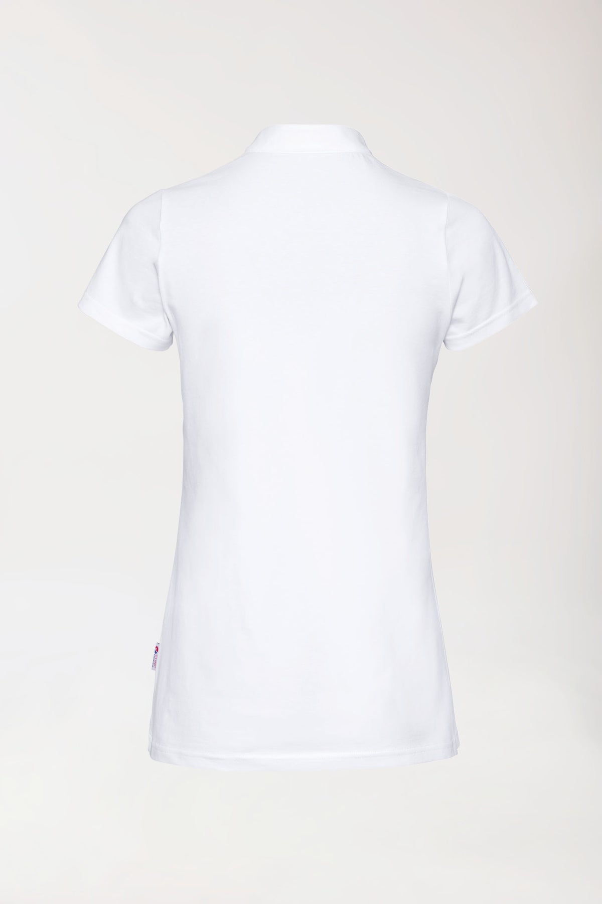T-shirt Stretch Femme - Col officier blanc, Vue de dos