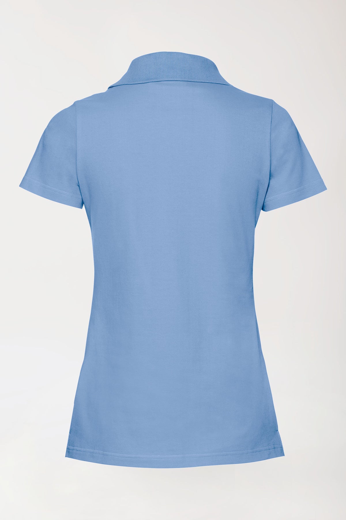 T-shirt Stretch Femme - Col polo bleu ciel