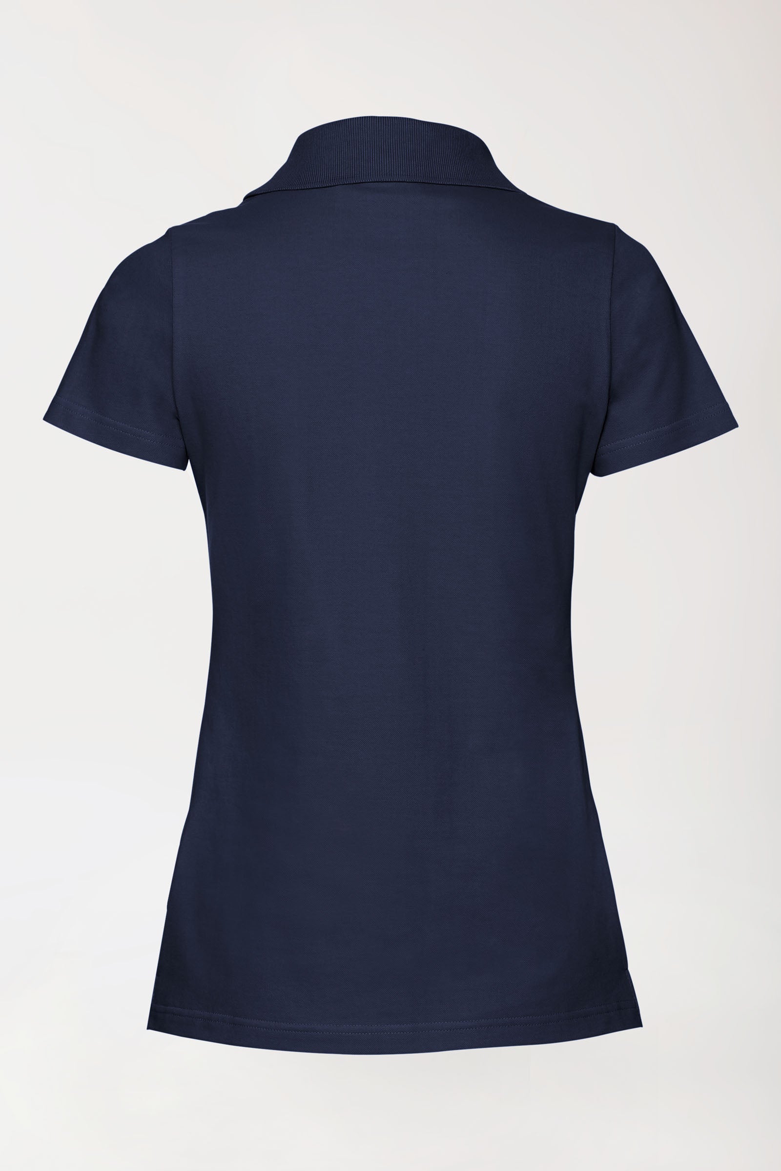 T-shirt Stretch Femme - Col polo bleu navy, Vue de dos
