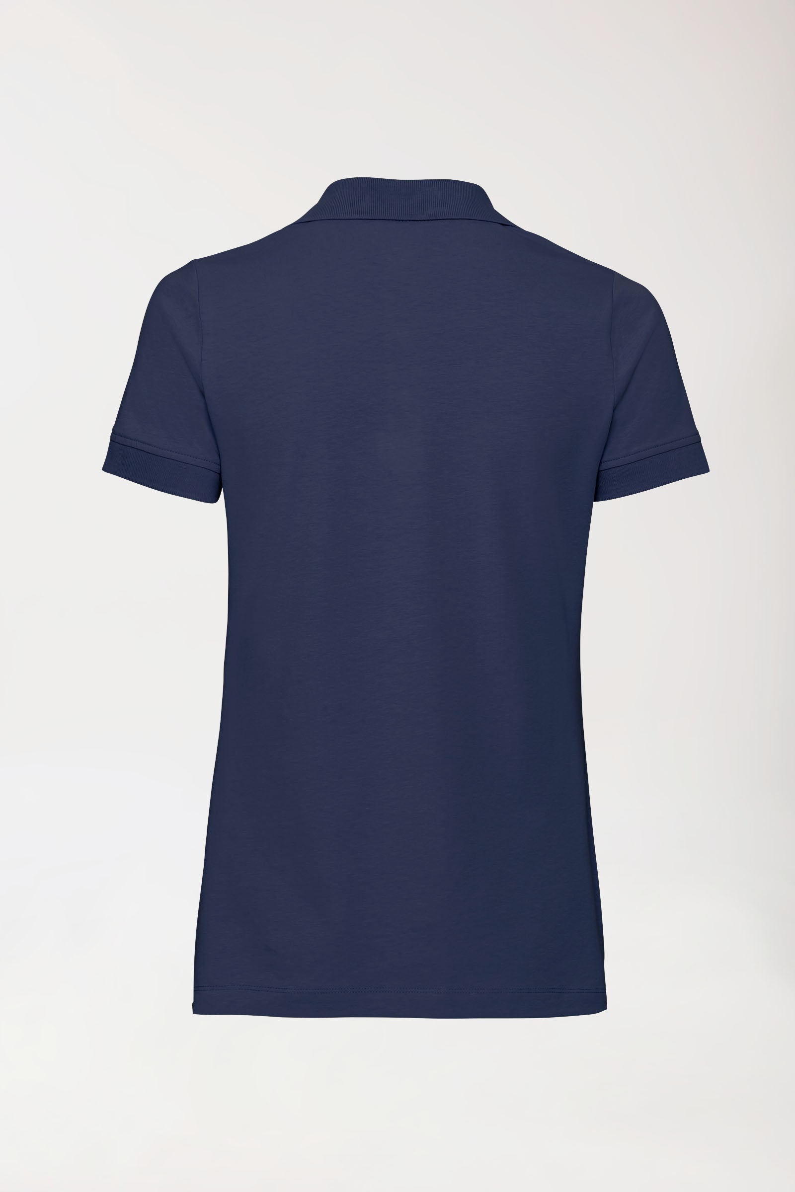 T-shirt Stretch Femme - Col polo - Boutonné bleu navy, Vue de dos