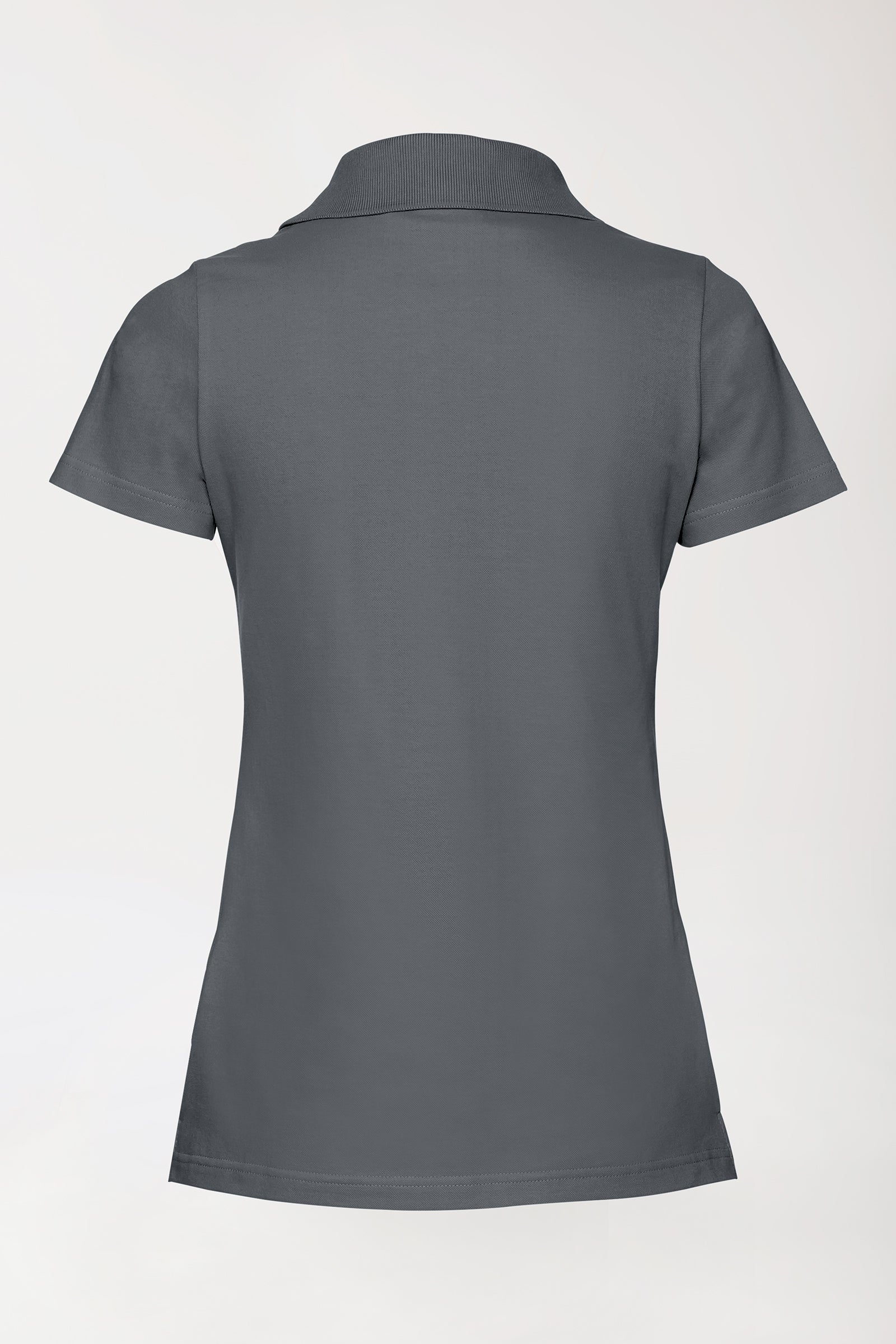 T-shirt Stretch Femme - Col polo gris granit, Vue de dos