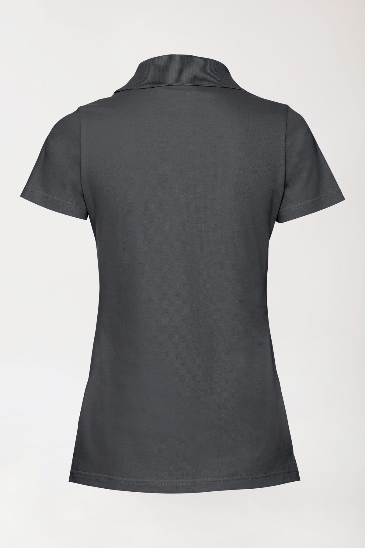 T-shirt Stretch Femme - Col polo gris minerai, Vue de dos