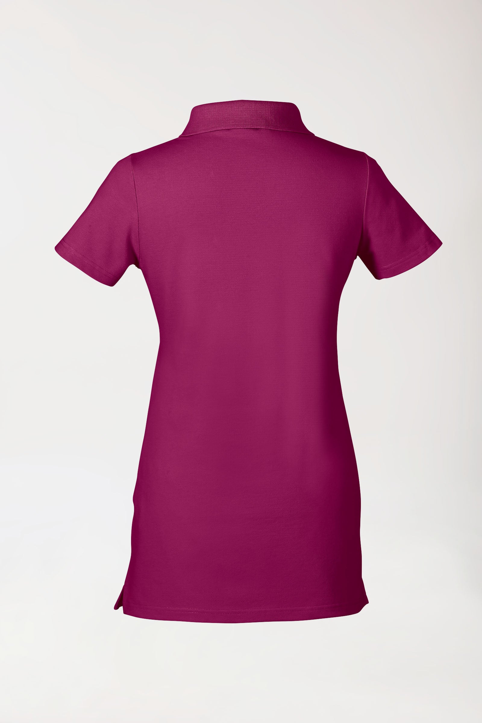 T-shirt long Stretch Femme - Col polo berry