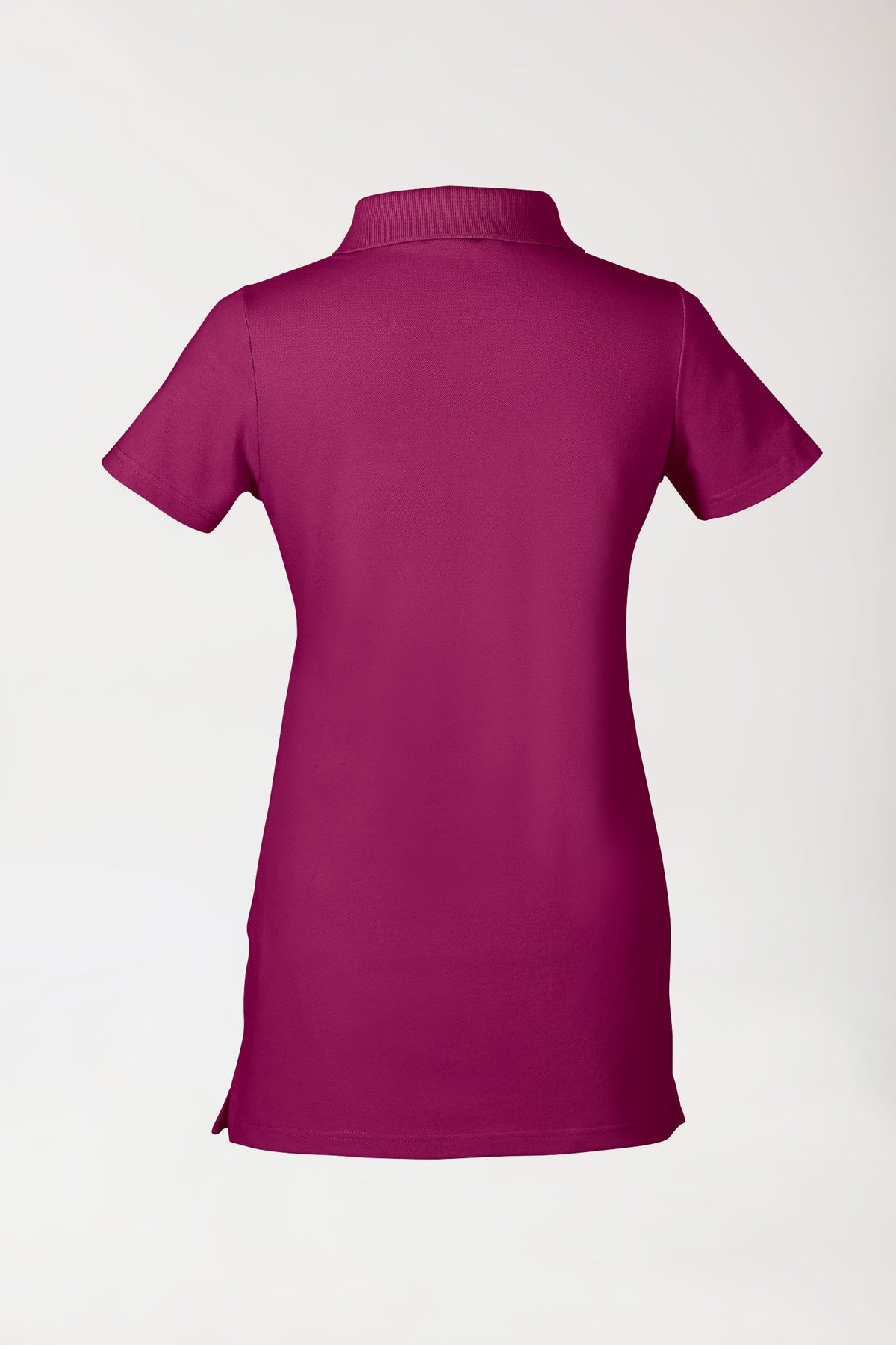 T-shirt long Stretch Femme - Col polo berry