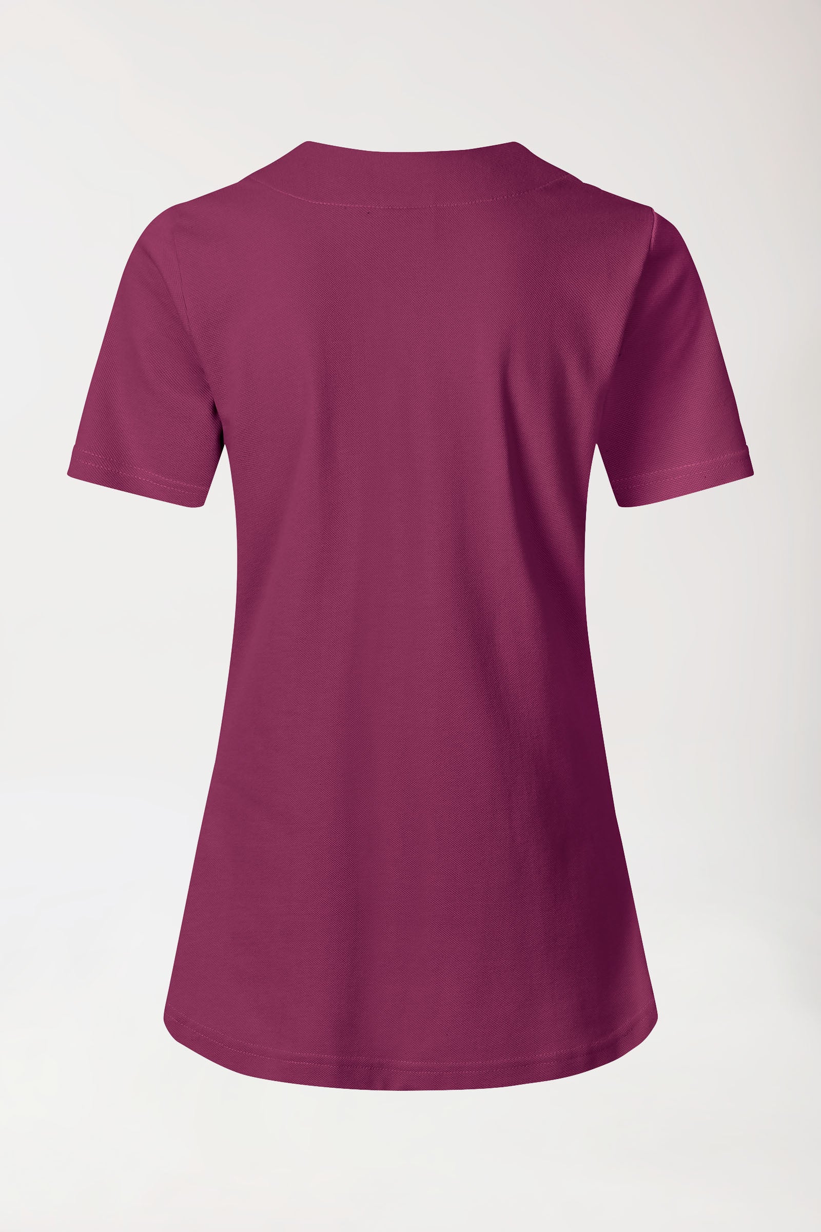 T-shirt long Femme en Piqué - Encolure diagonale berry