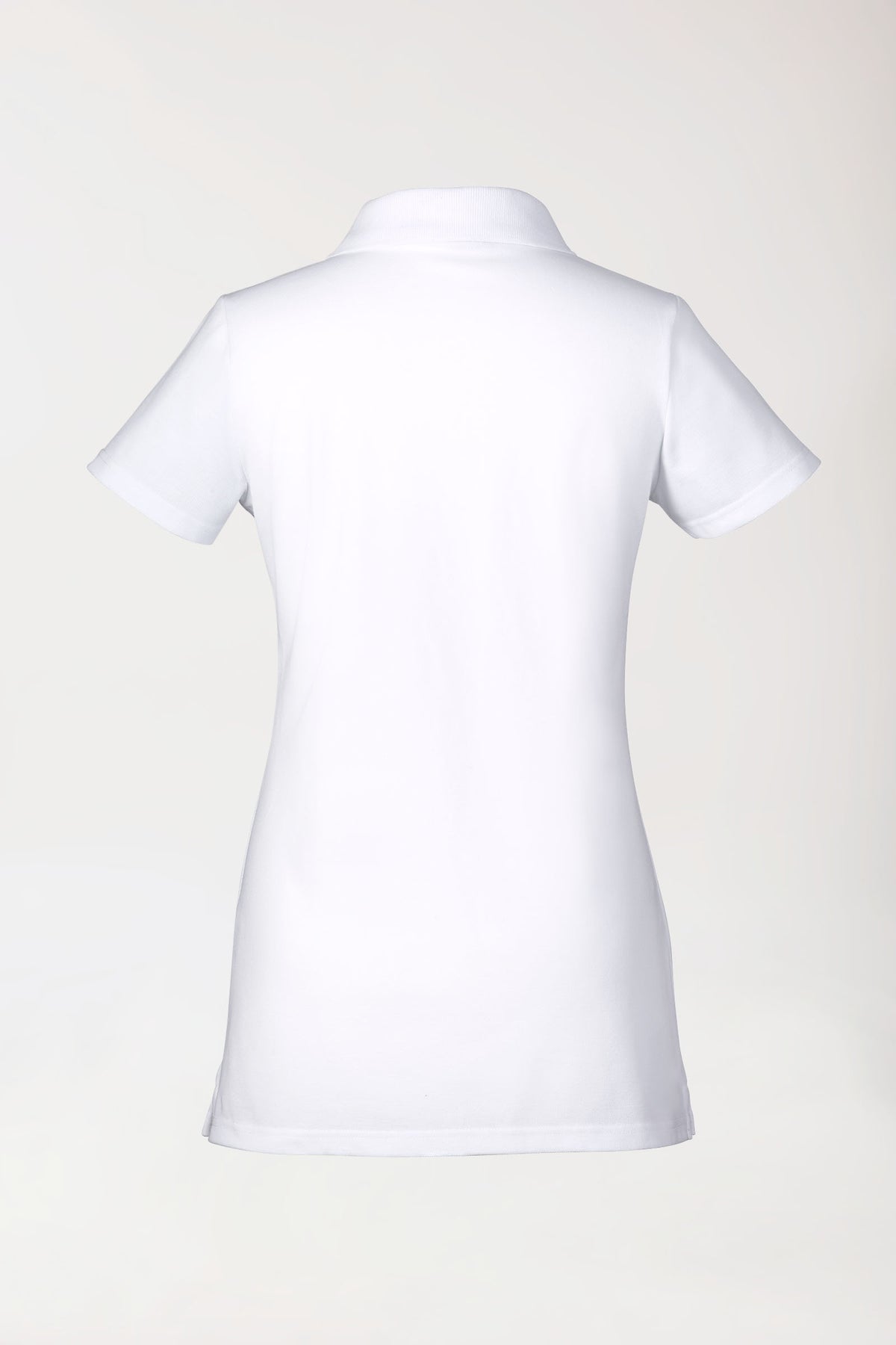 T-shirt long Stretch Femme - Col polo blanc
