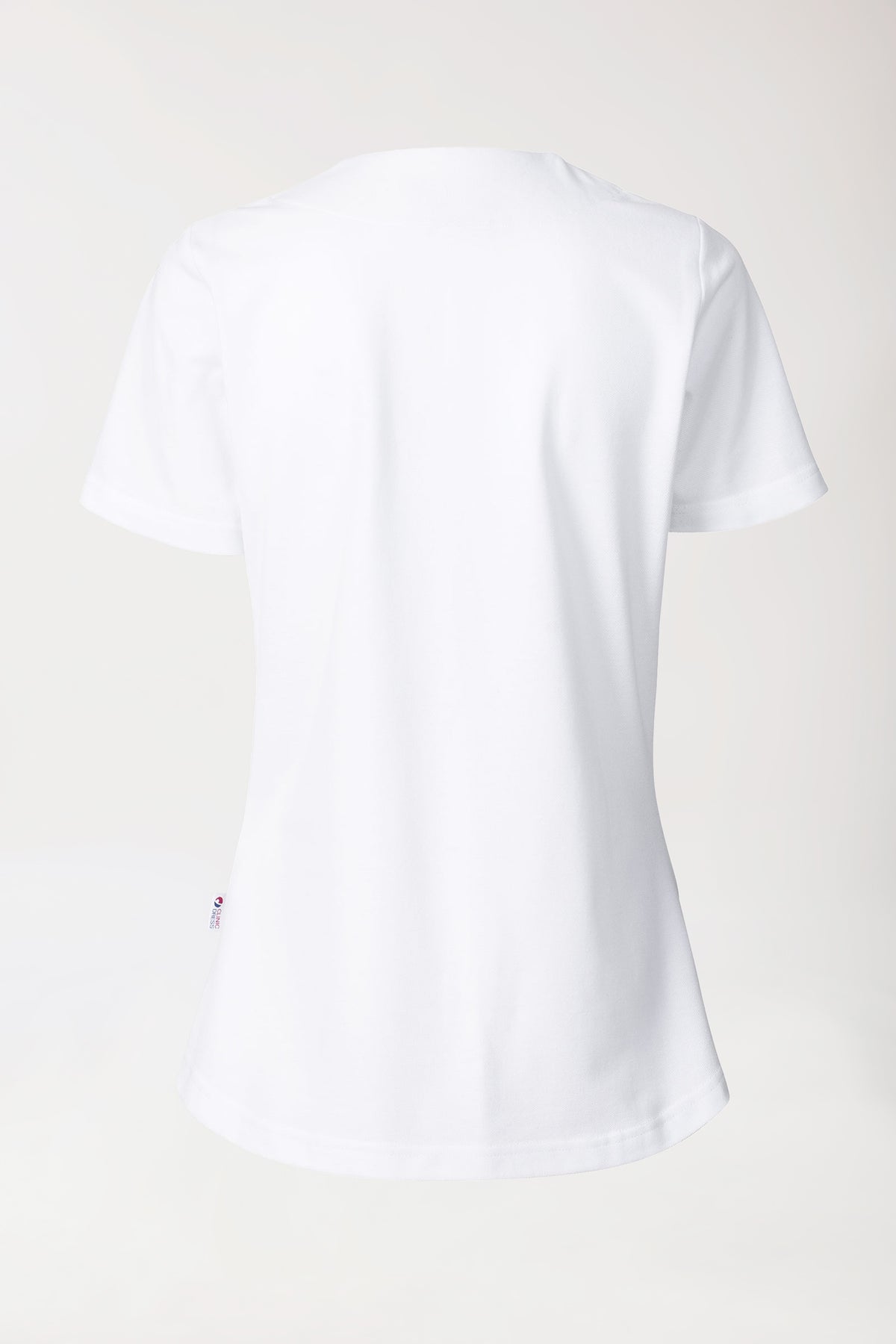 T-shirt long Femme en Piqué - Encolure diagonale blanc