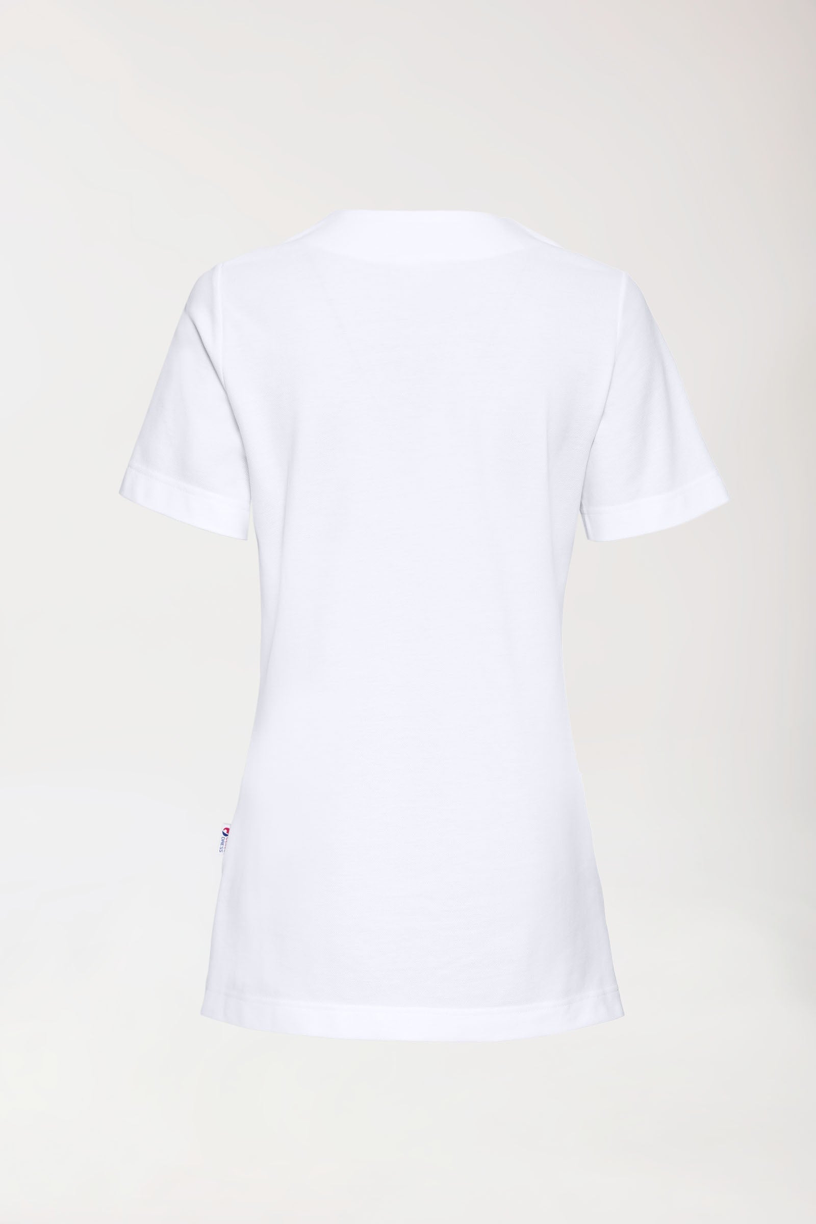 T-shirt long Femme en Piqué - Col V blanc