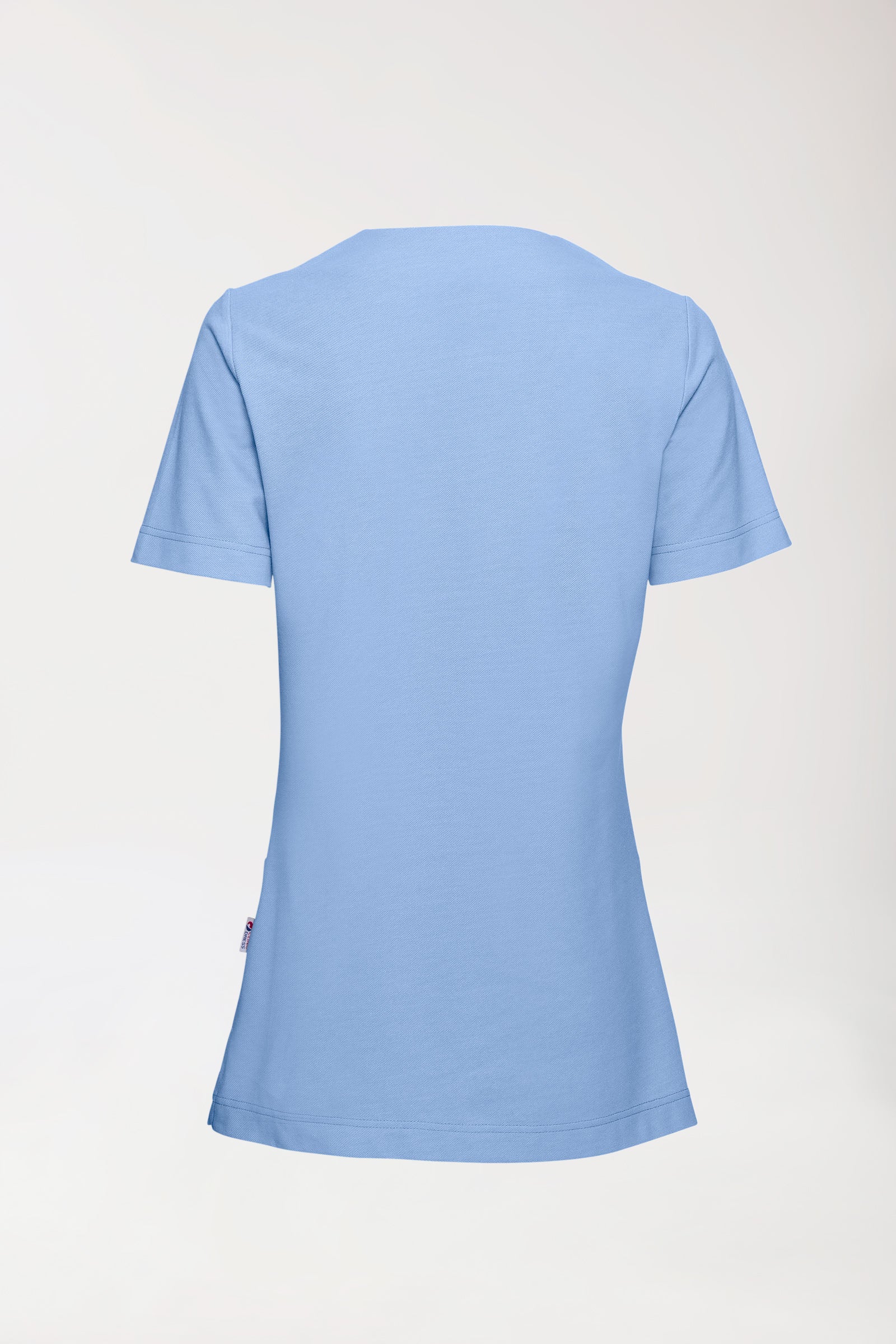 T-shirt long Femme en Piqué - Col V bleu ciel