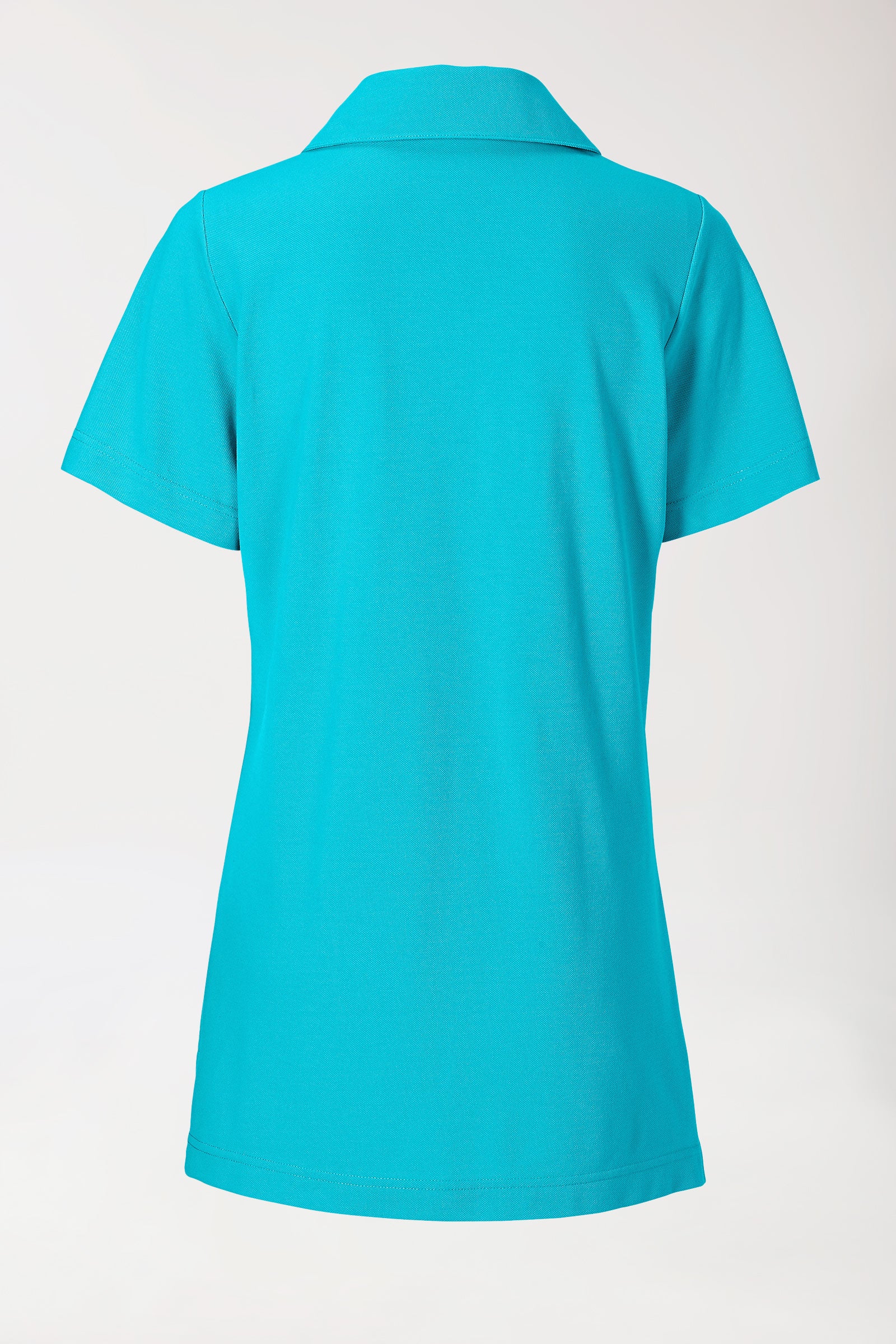 T-shirt long Femme en Piqué - Avec col bleu curaçao
