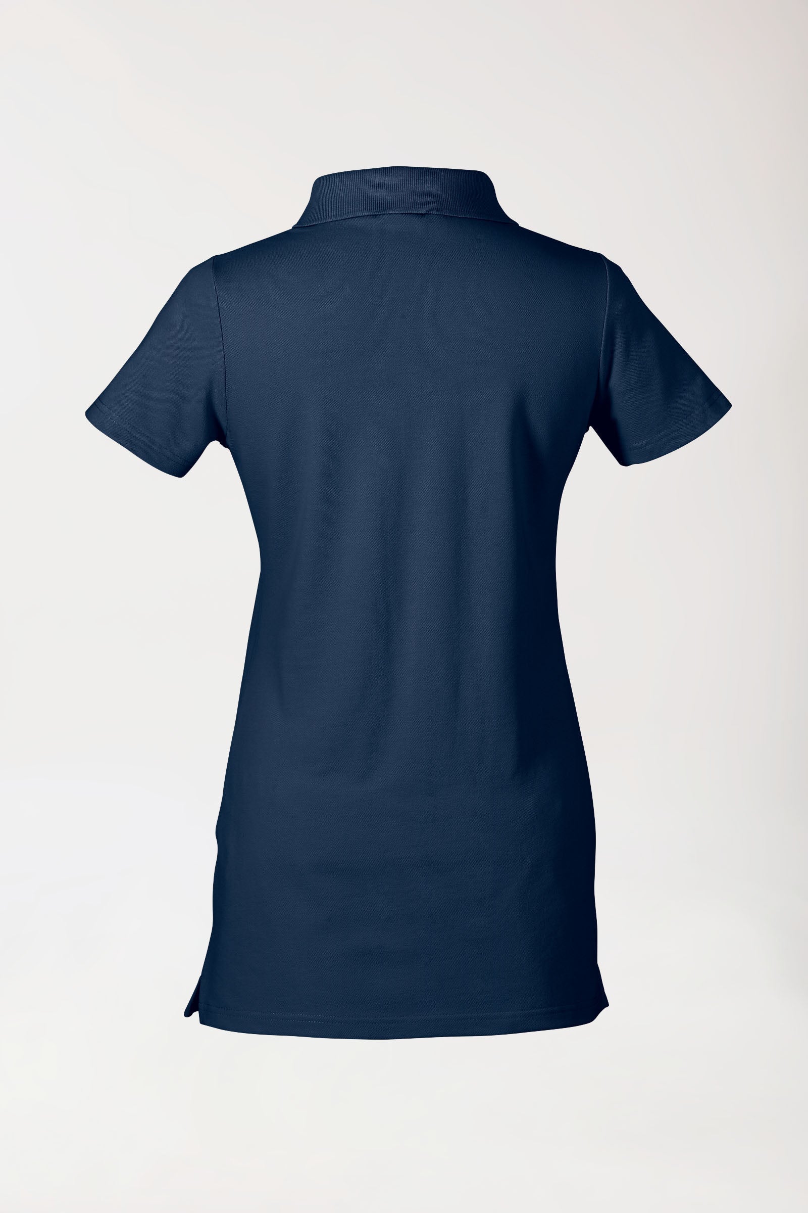 T-shirt long Stretch Femme - Col polo bleu navy