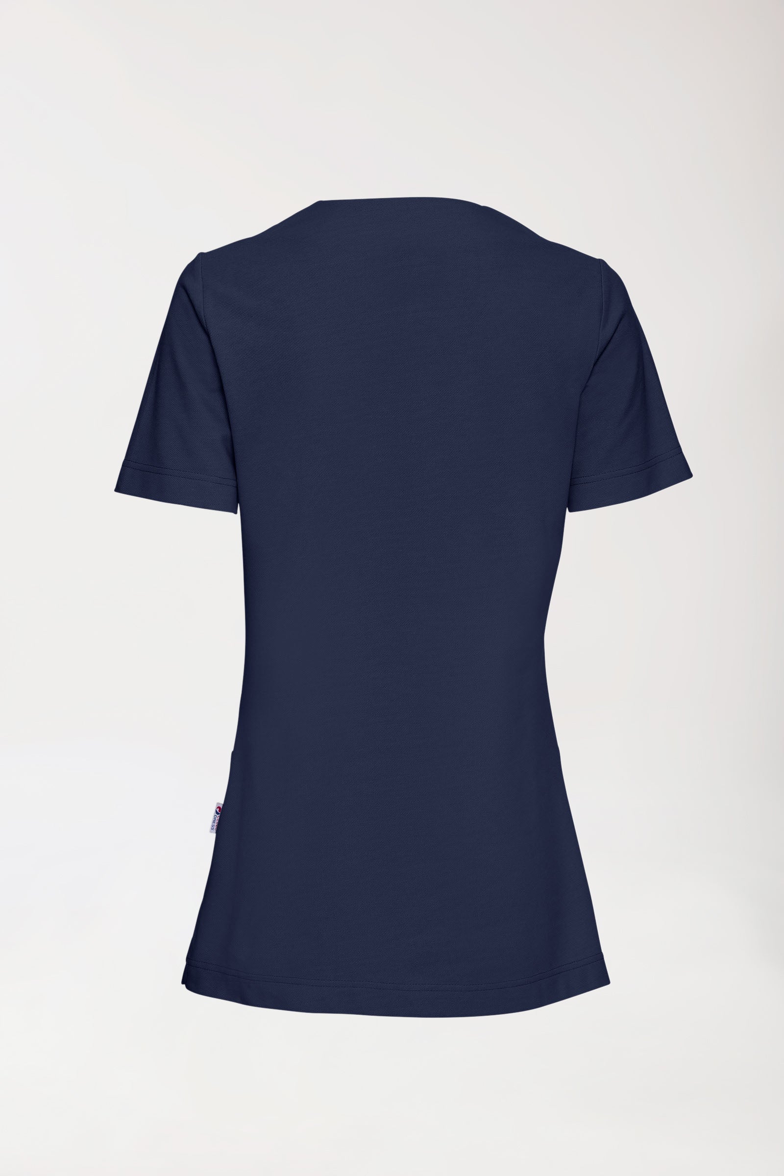 T-shirt long Femme en Piqué - Col V bleu navy