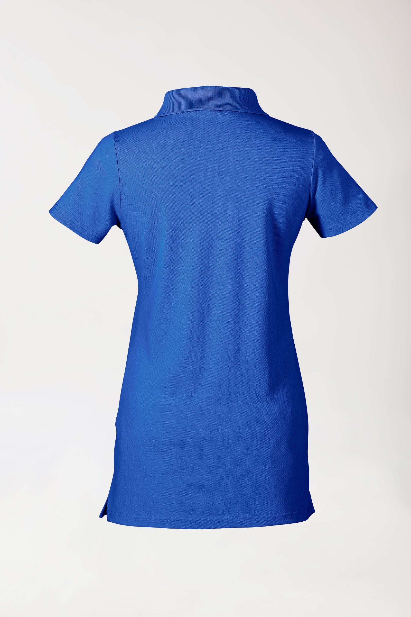 T-shirt long Stretch Femme - Col polo bleu roi