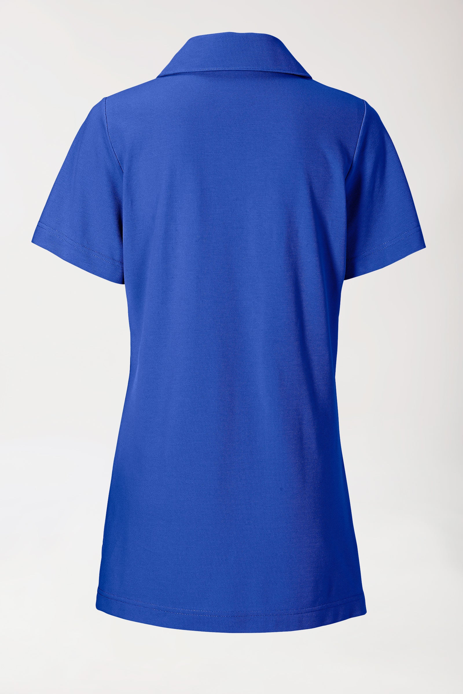T-shirt long Femme en Piqué - Avec col bleu roi