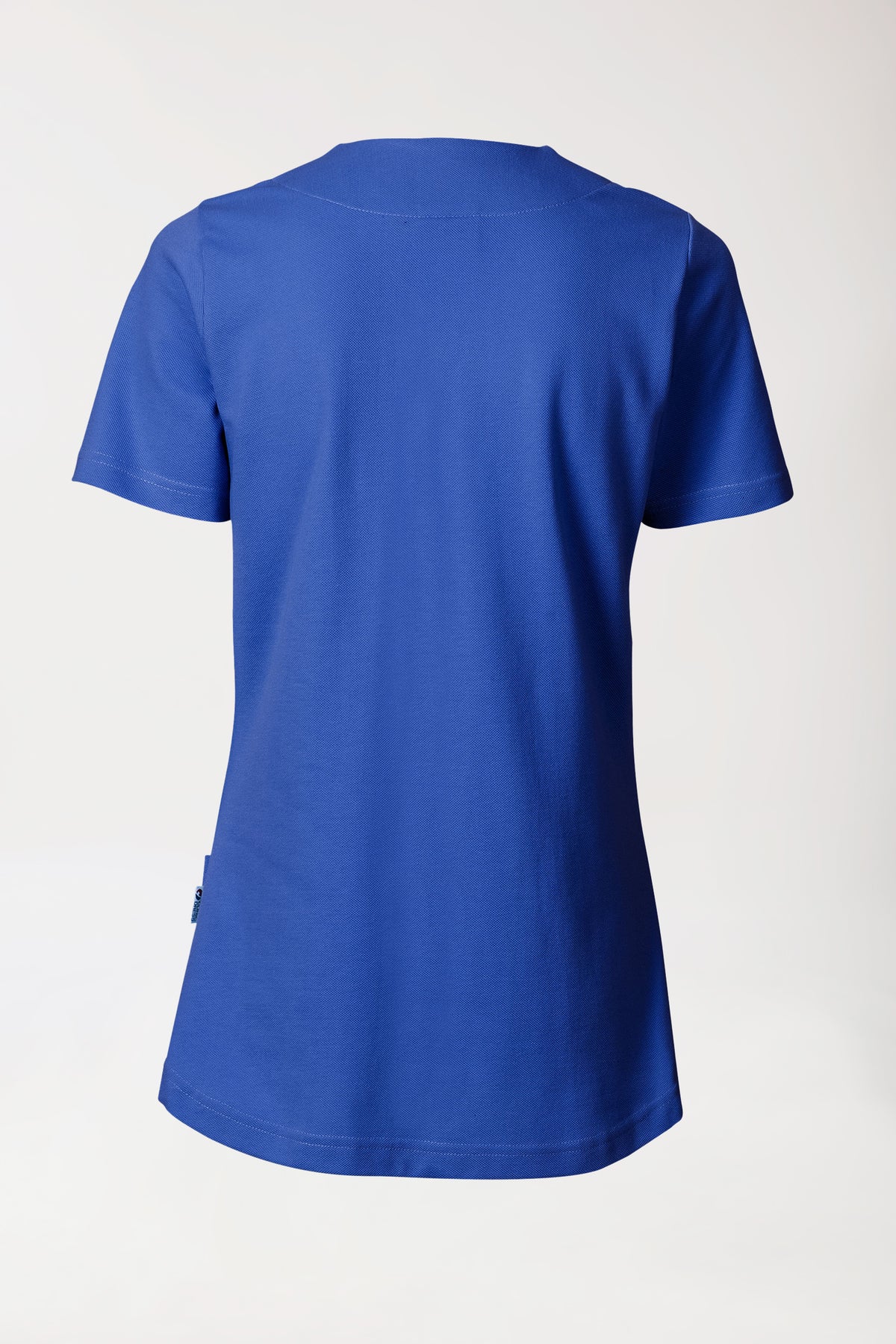 T-shirt long Femme en Piqué - Encolure diagonale bleu roi