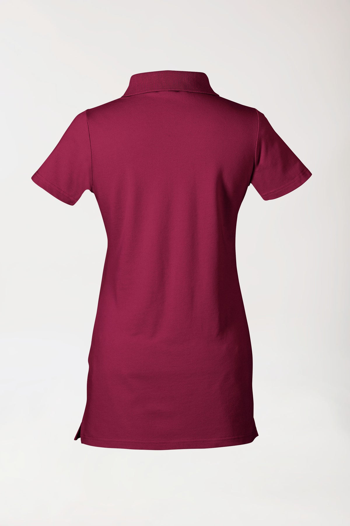 T-shirt long Stretch Femme - Col polo bordeaux, Vue de dos