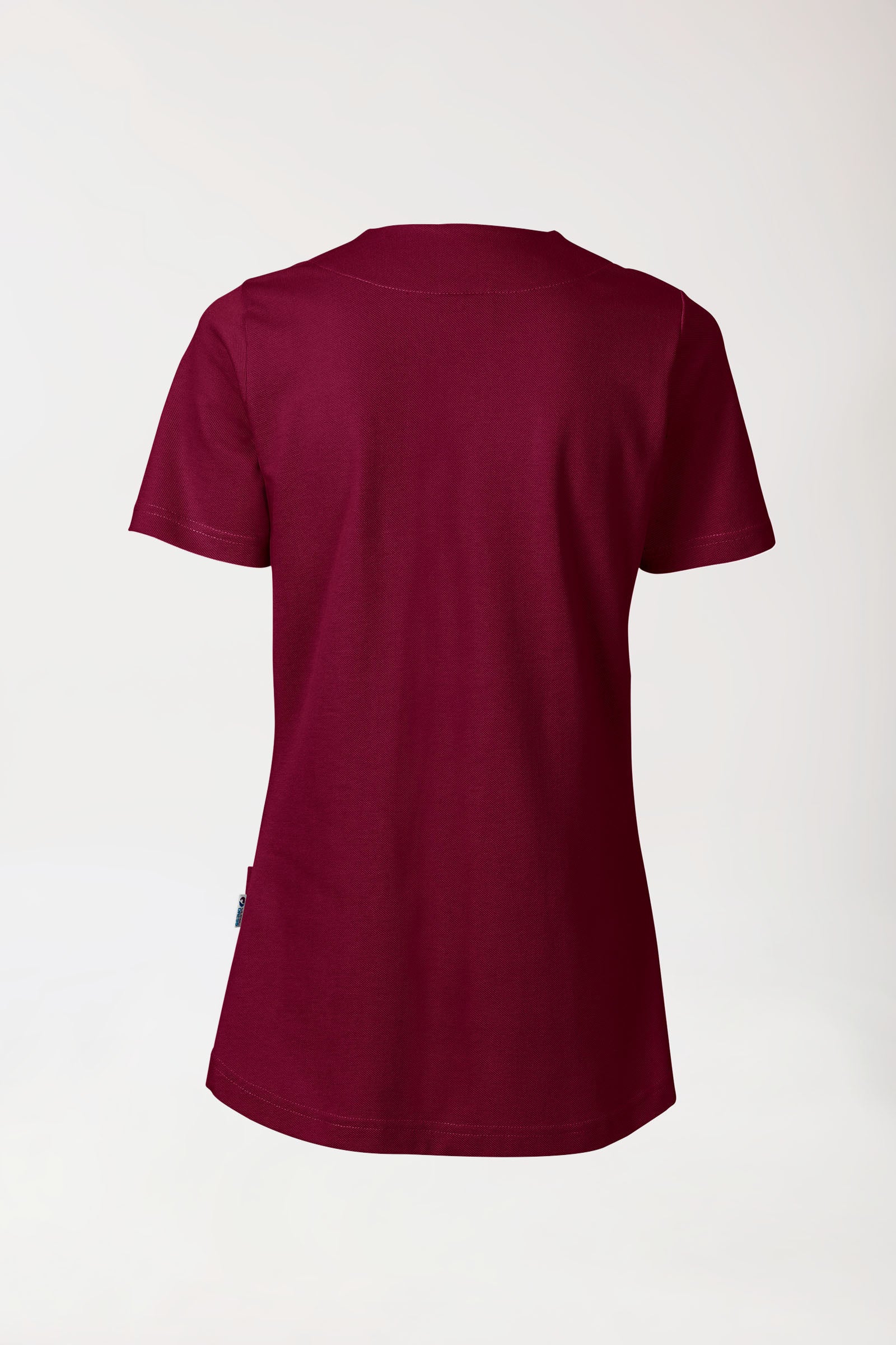 T-shirt long Femme en Piqué - Encolure diagonale bordeaux