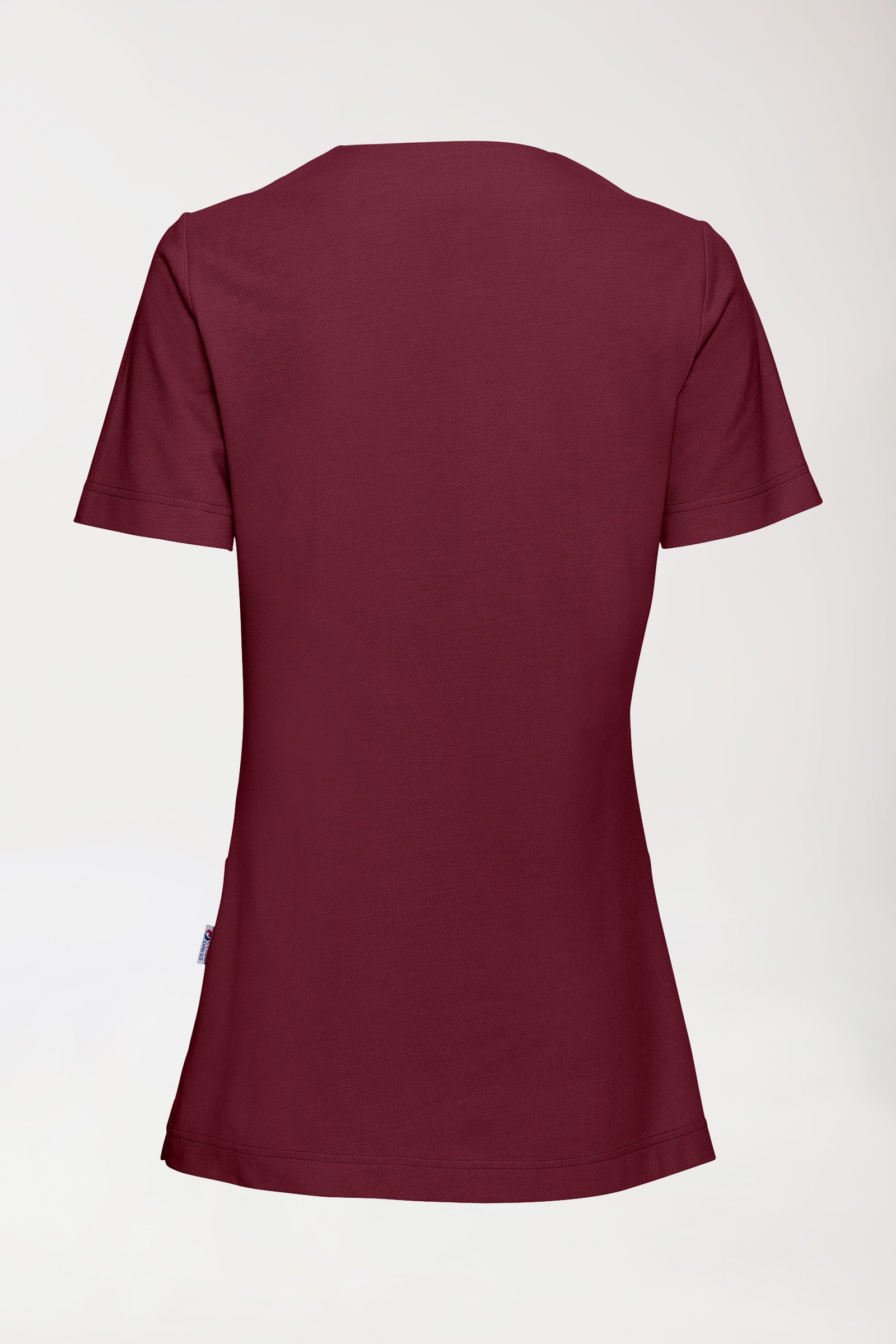 T-shirt long Femme en Piqué - Col V bordeaux