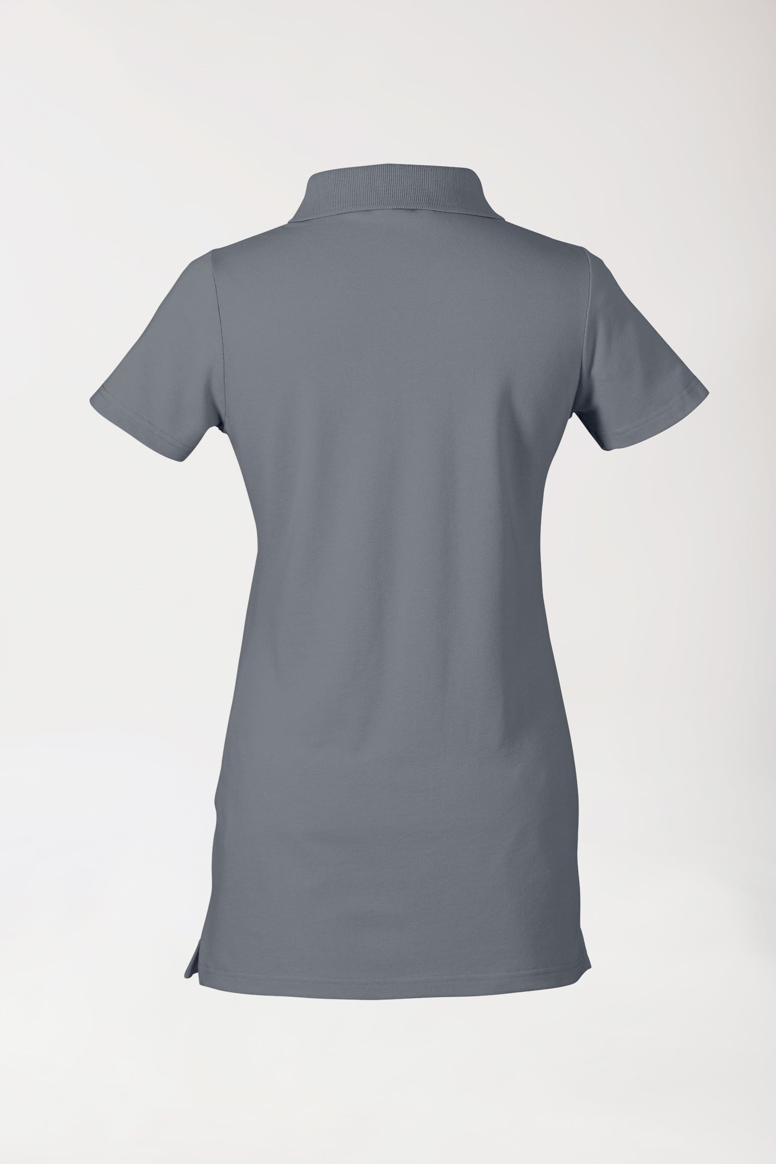 T-shirt long Stretch Femme - Col polo gris granit