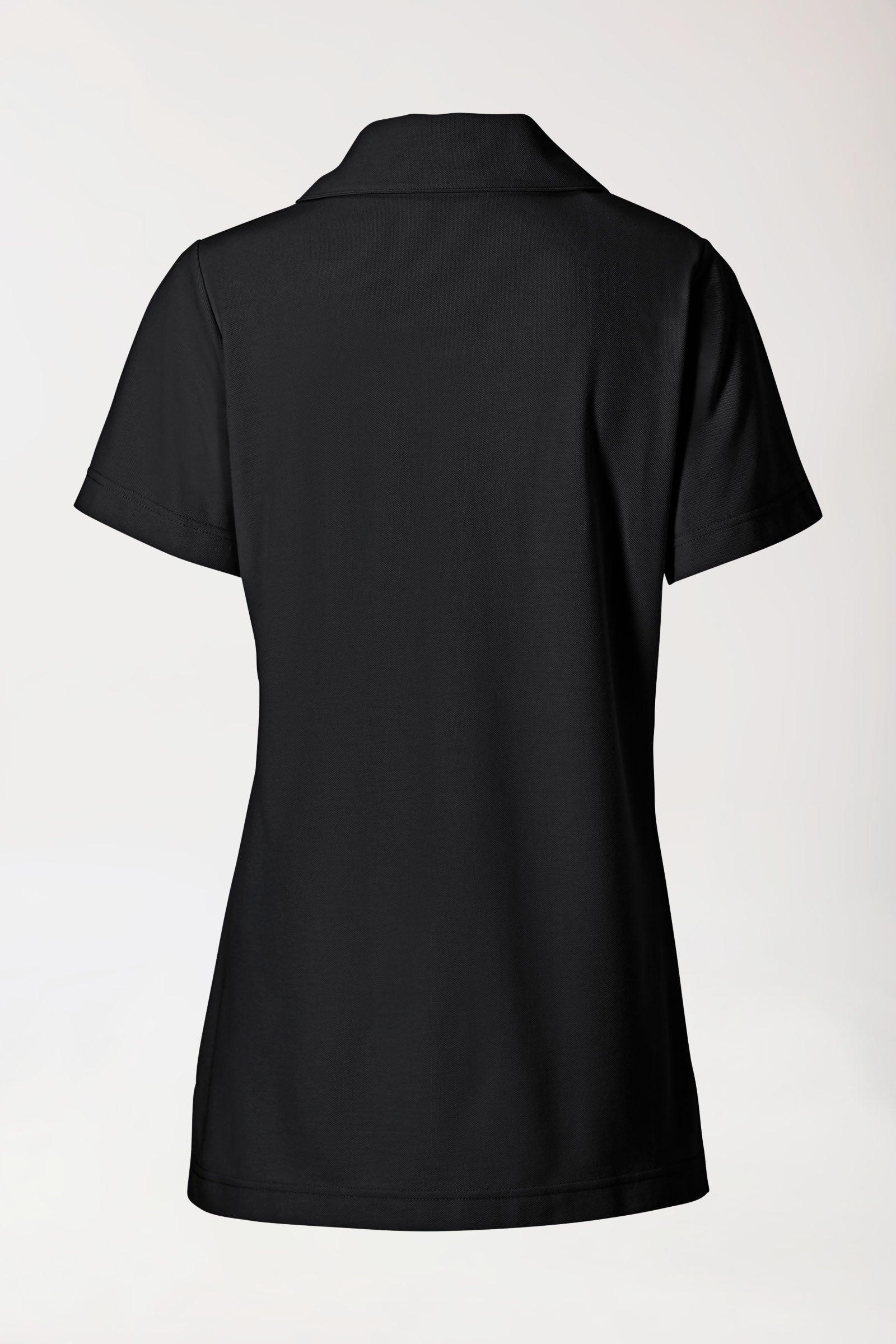 T-shirt long Femme en Piqué - Avec col noir