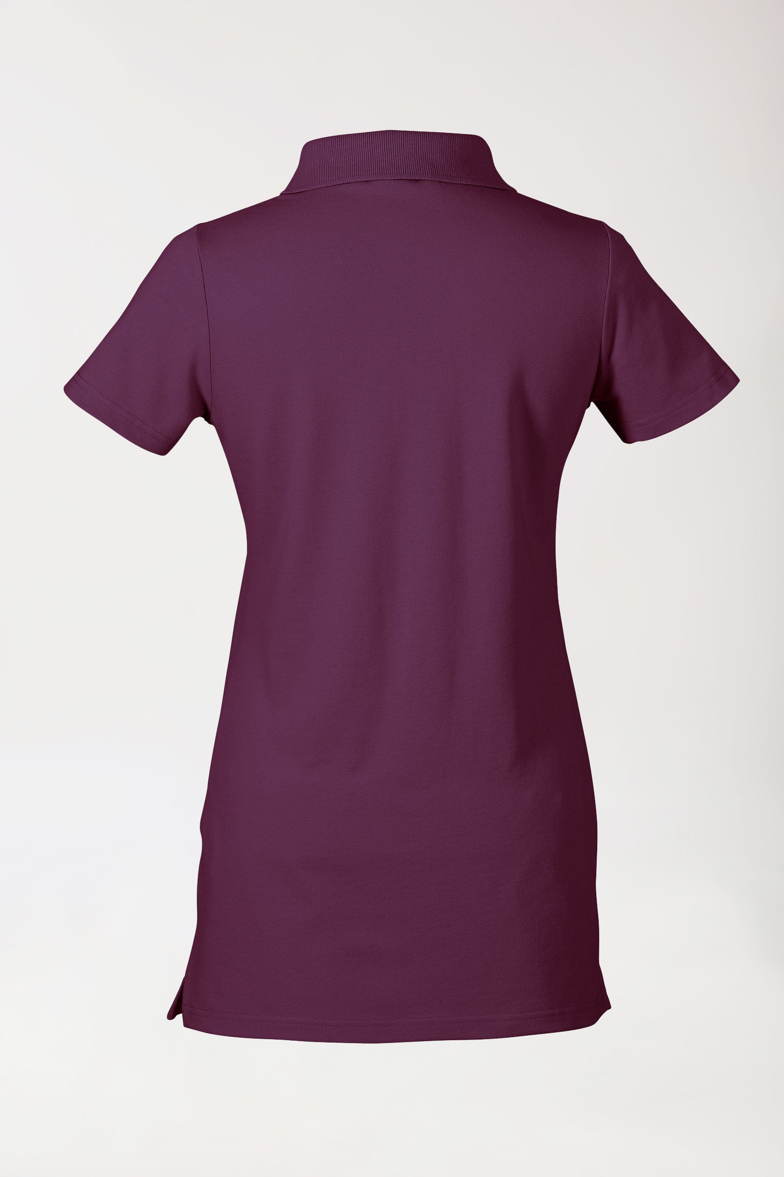T-shirt long Stretch Femme - Col polo prune