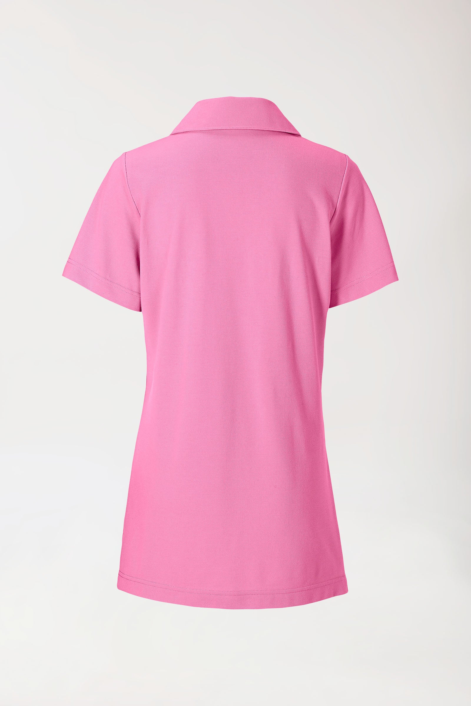 T-shirt long Femme en Piqué - Avec col rose bonbon