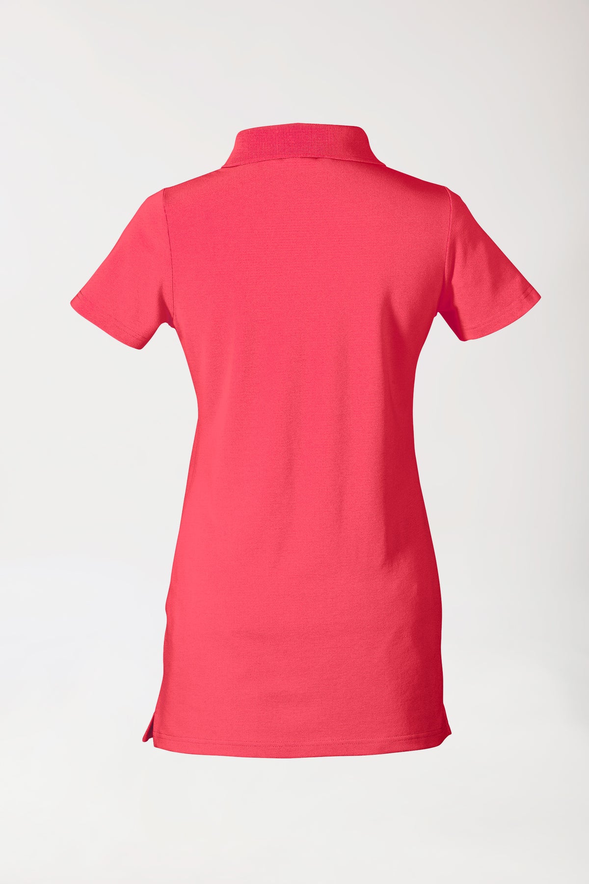 T-shirt long Stretch Femme - Col polo rose lipstick