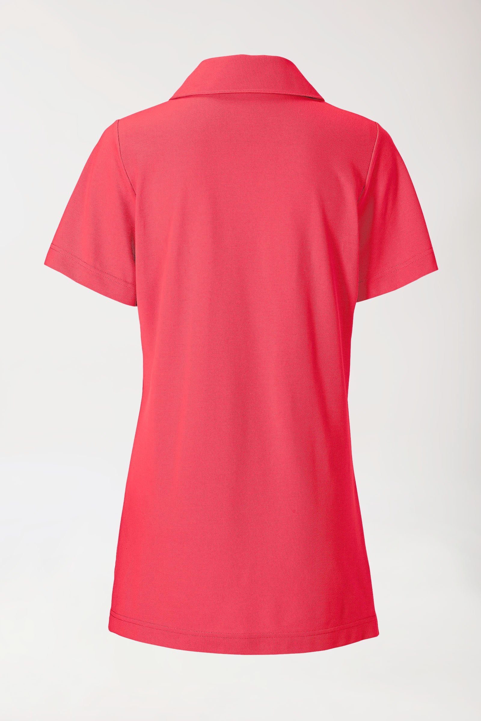 T-shirt long Femme en Piqué - Avec col rose lipstick