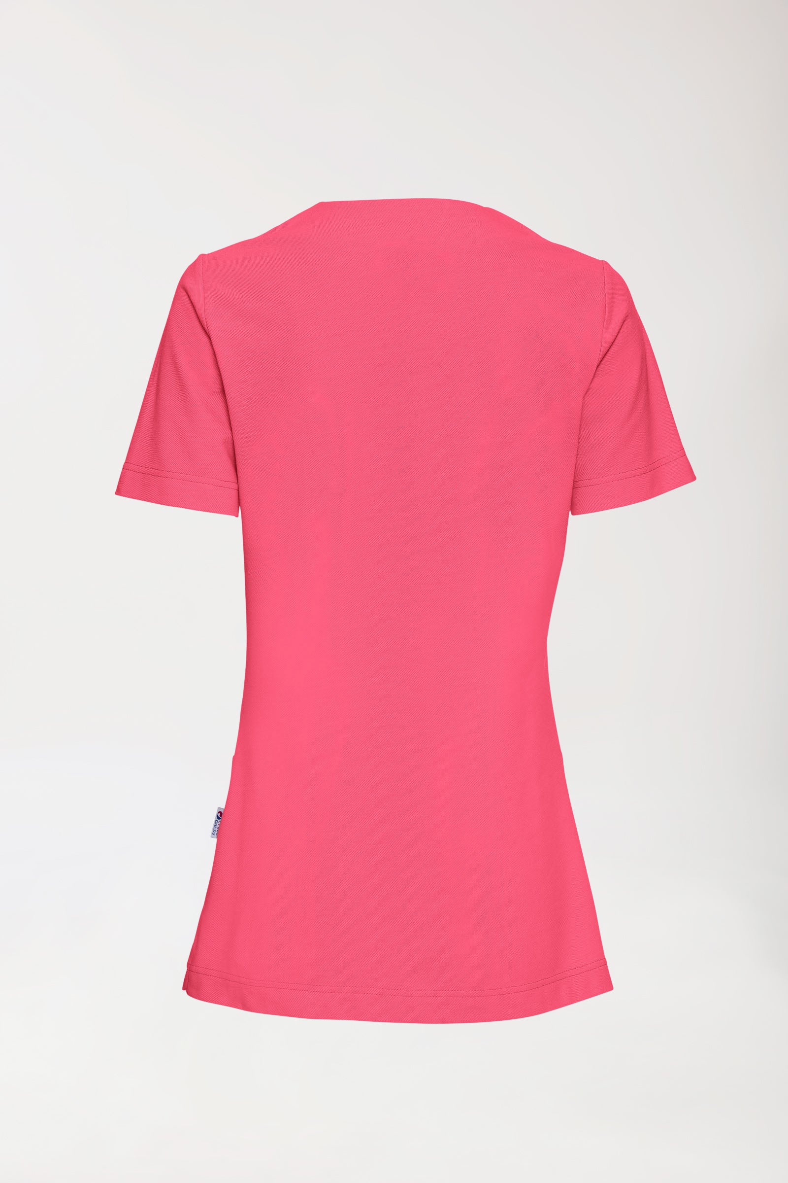 T-shirt long Femme en Piqué - Col V rose lipstick