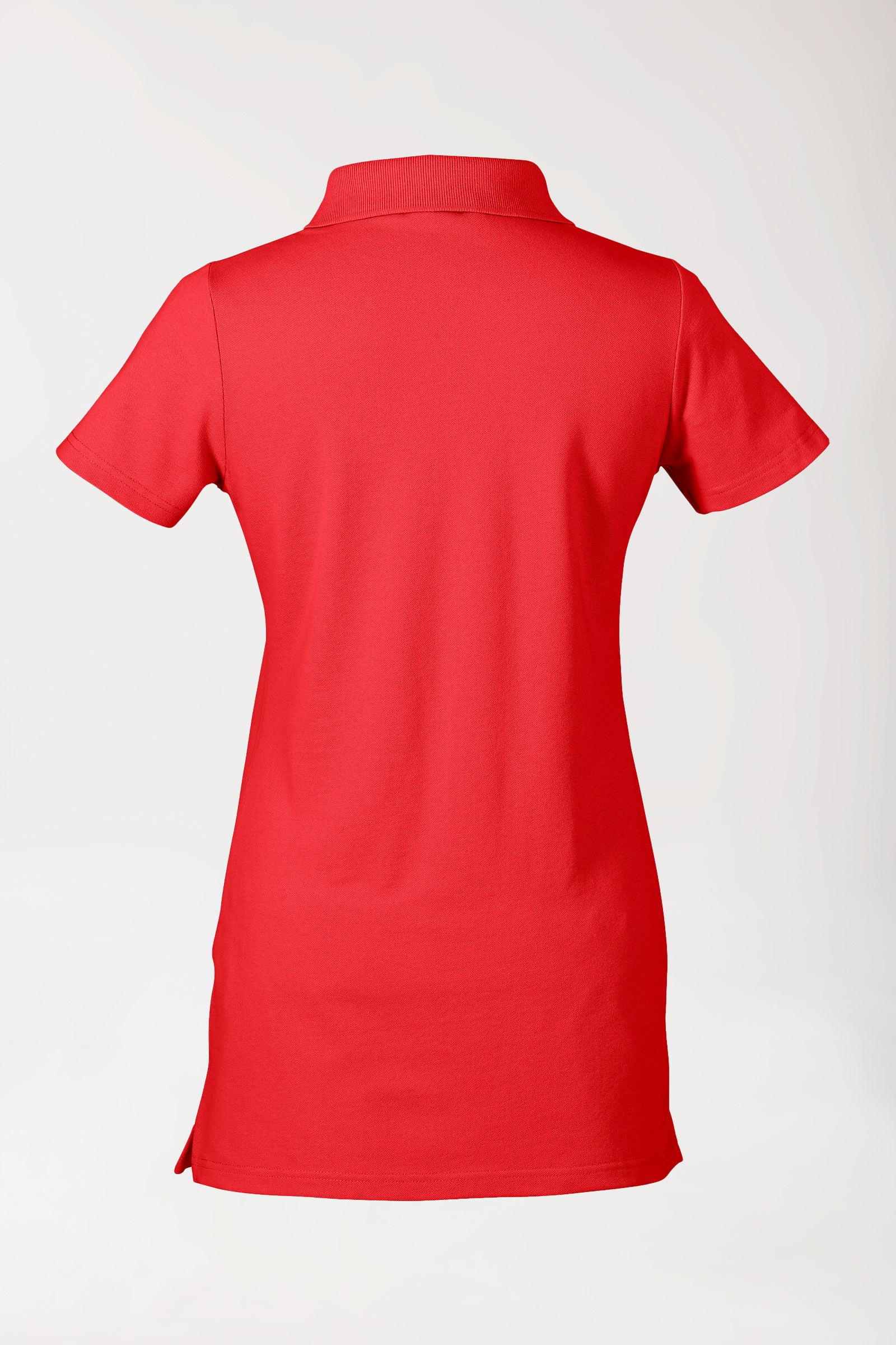 T-shirt long Stretch Femme - Col polo rouge