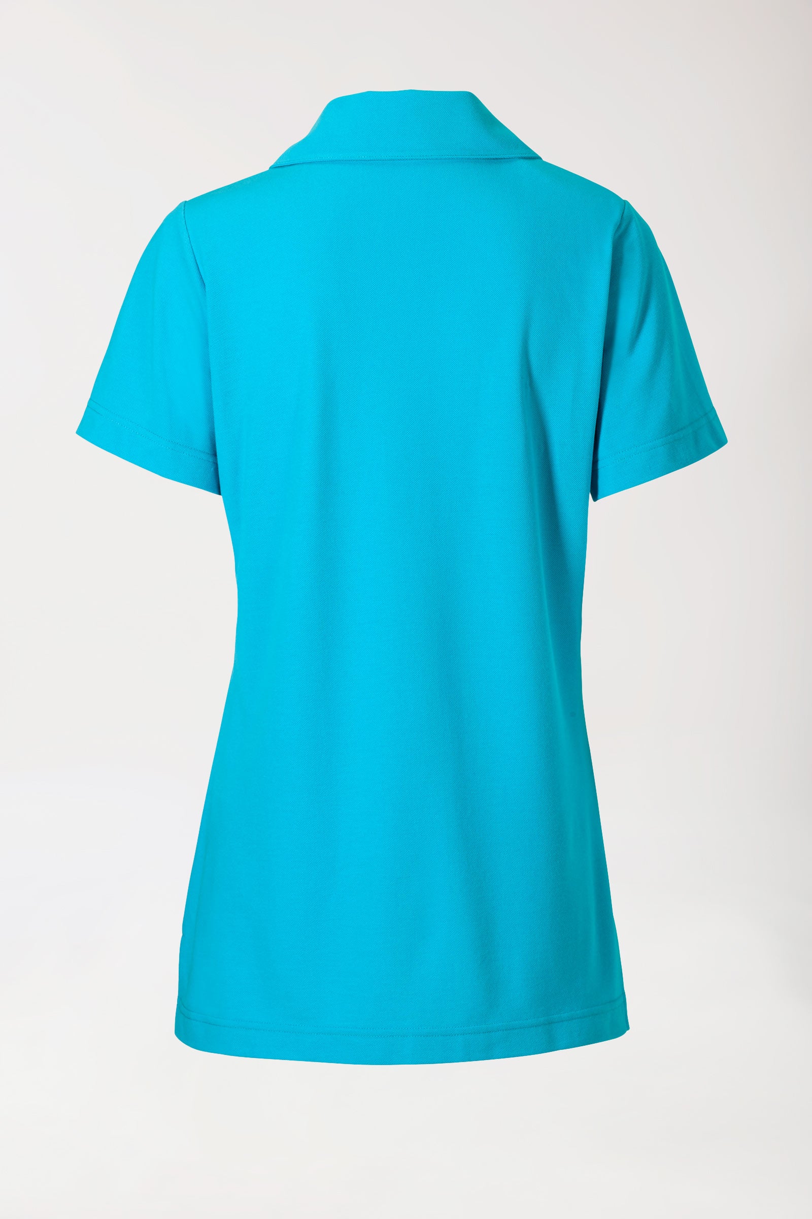 T-shirt long Femme en Piqué - Avec col turquoise