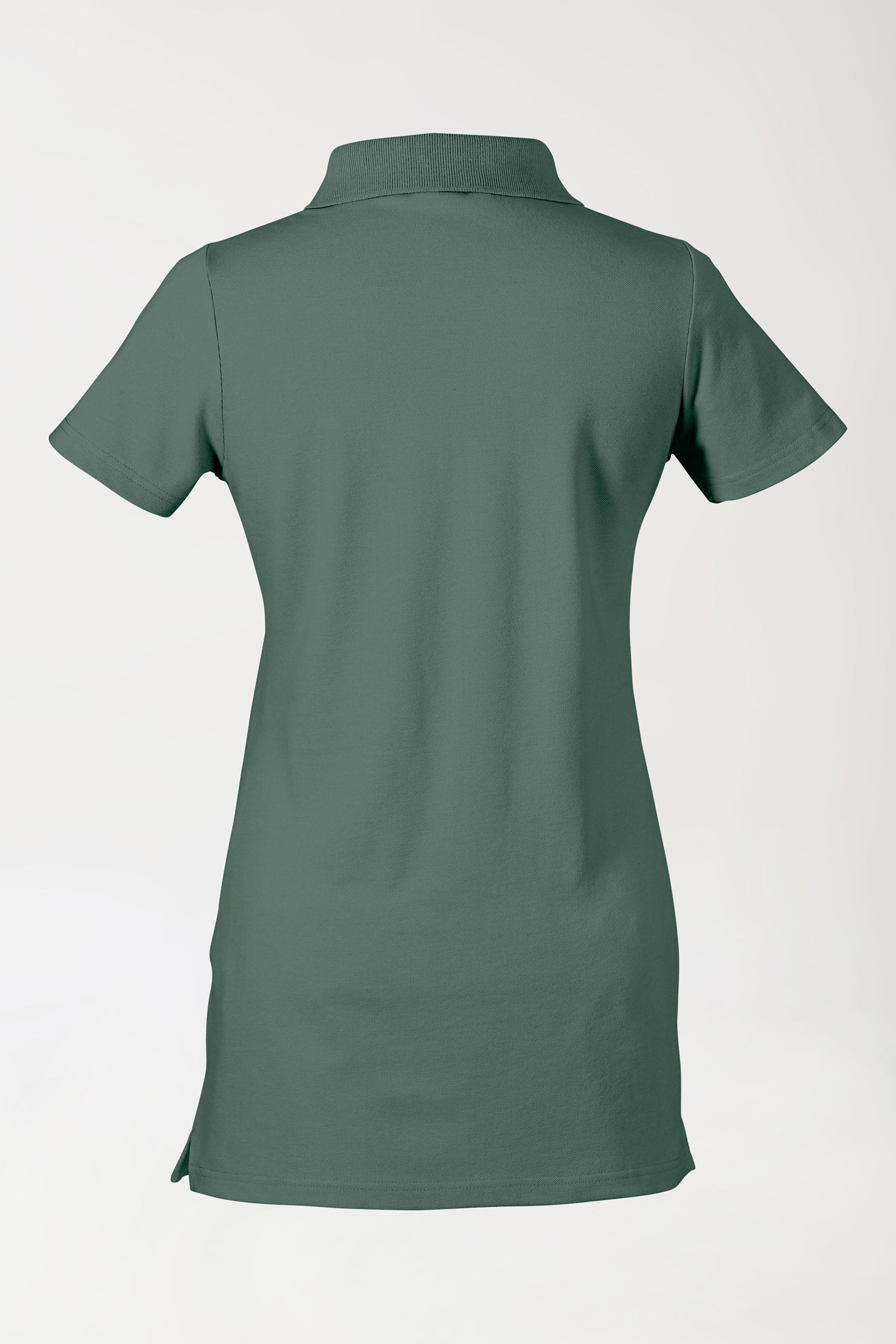 T-shirt long Stretch Femme - Col polo vert foncé, Vue de dos