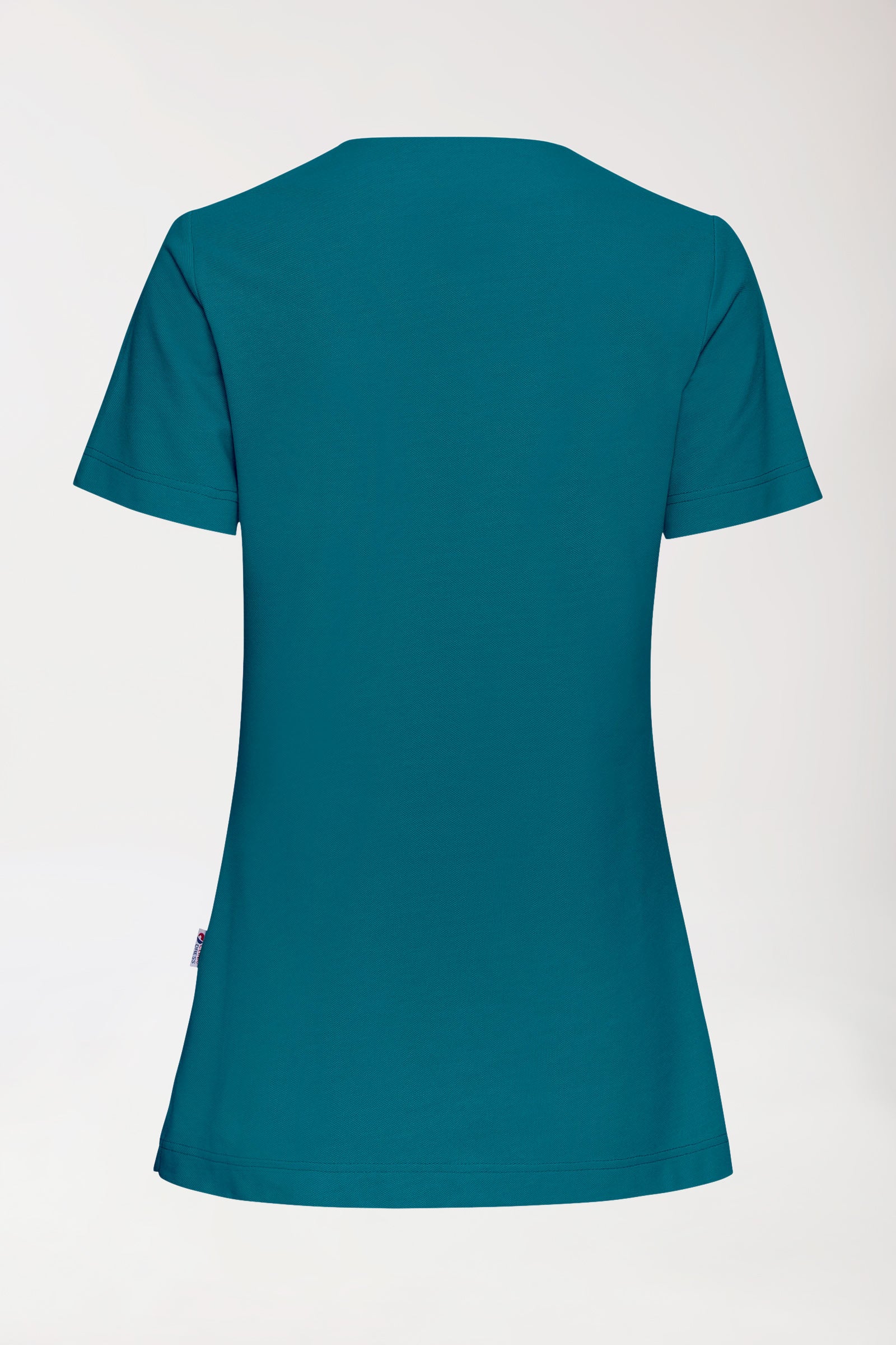 T-shirt long Femme en Piqué - Col V vert pétrole
