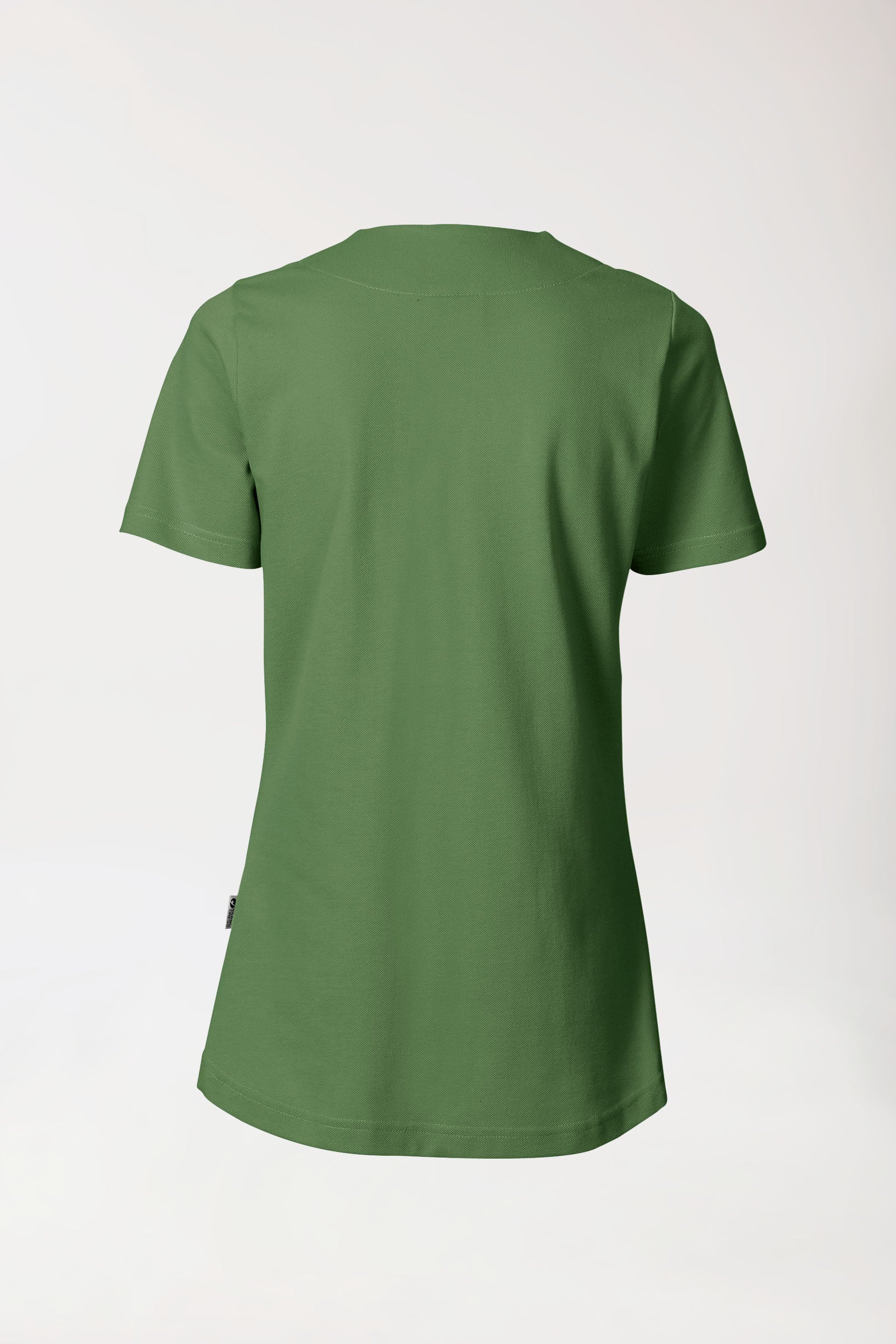 T-shirt long Femme en Piqué - Encolure diagonale vert prairie