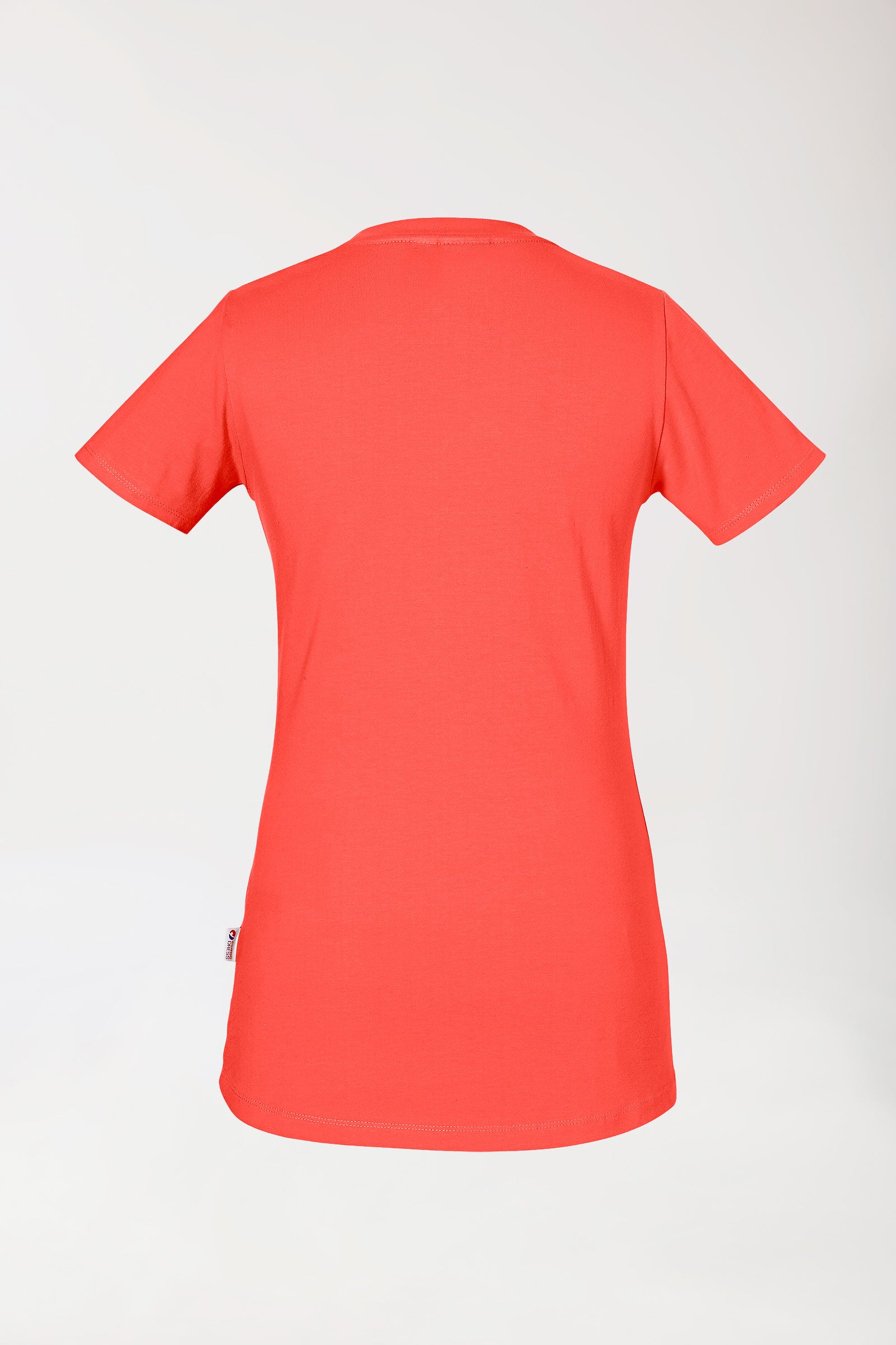 T-shirt long femme orange mandarine manches courtes, Vue de dos