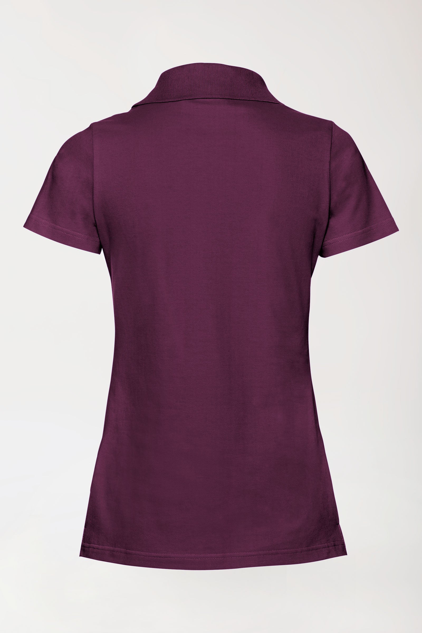 T-shirt Stretch Femme - Col polo prune, Vue de dos