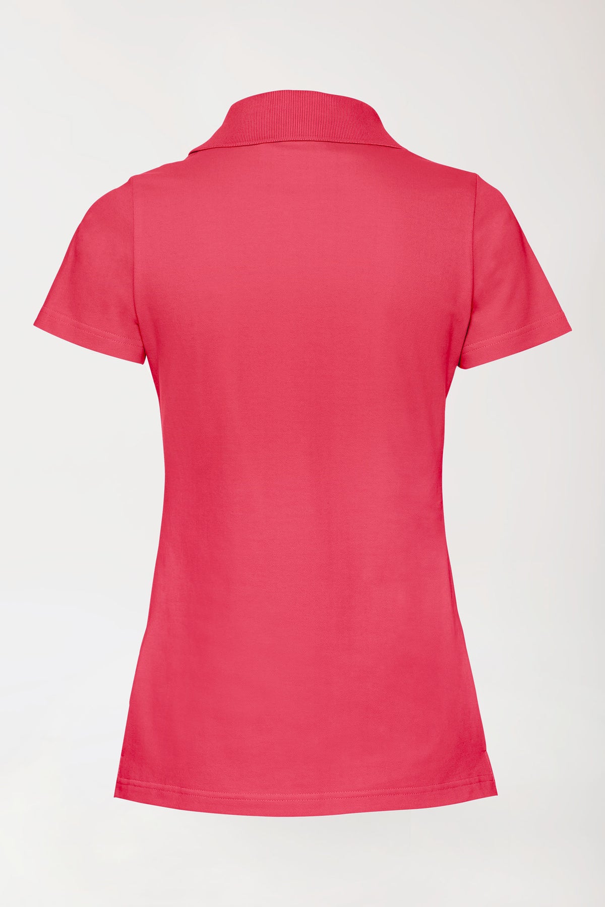 T-shirt Stretch Femme - Col polo rose lipstick