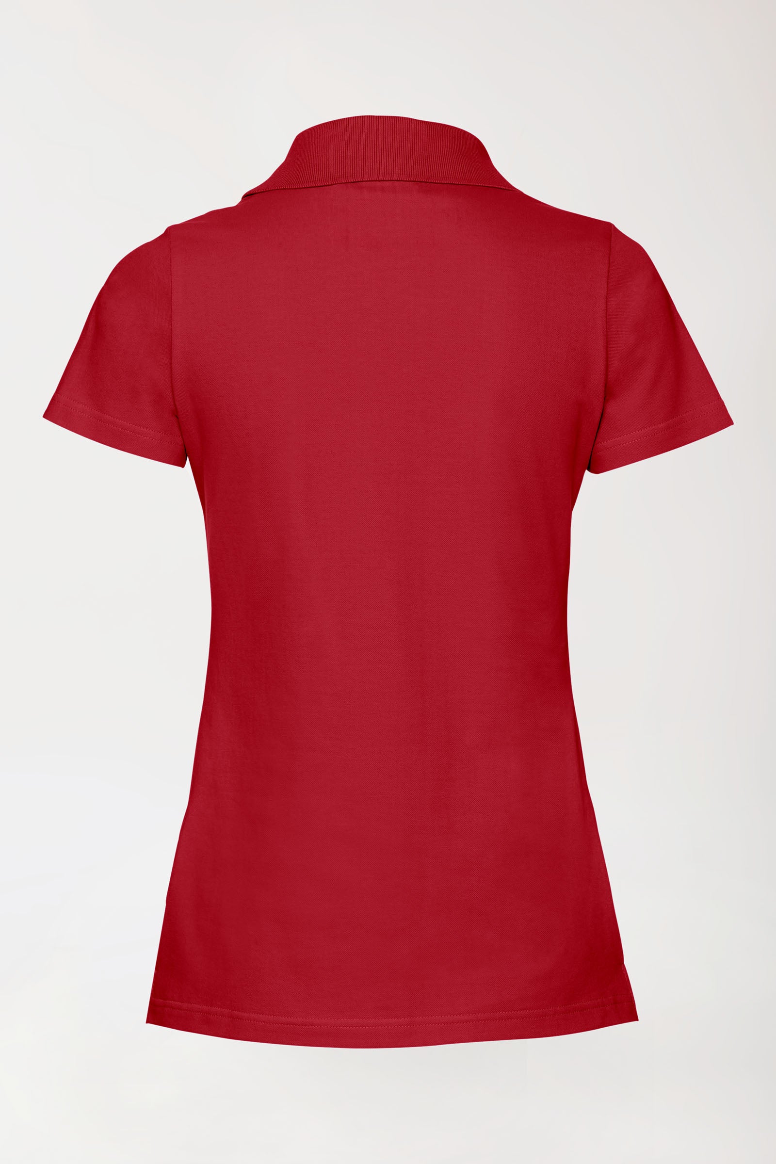 T-shirt Stretch Femme - Col polo rouge