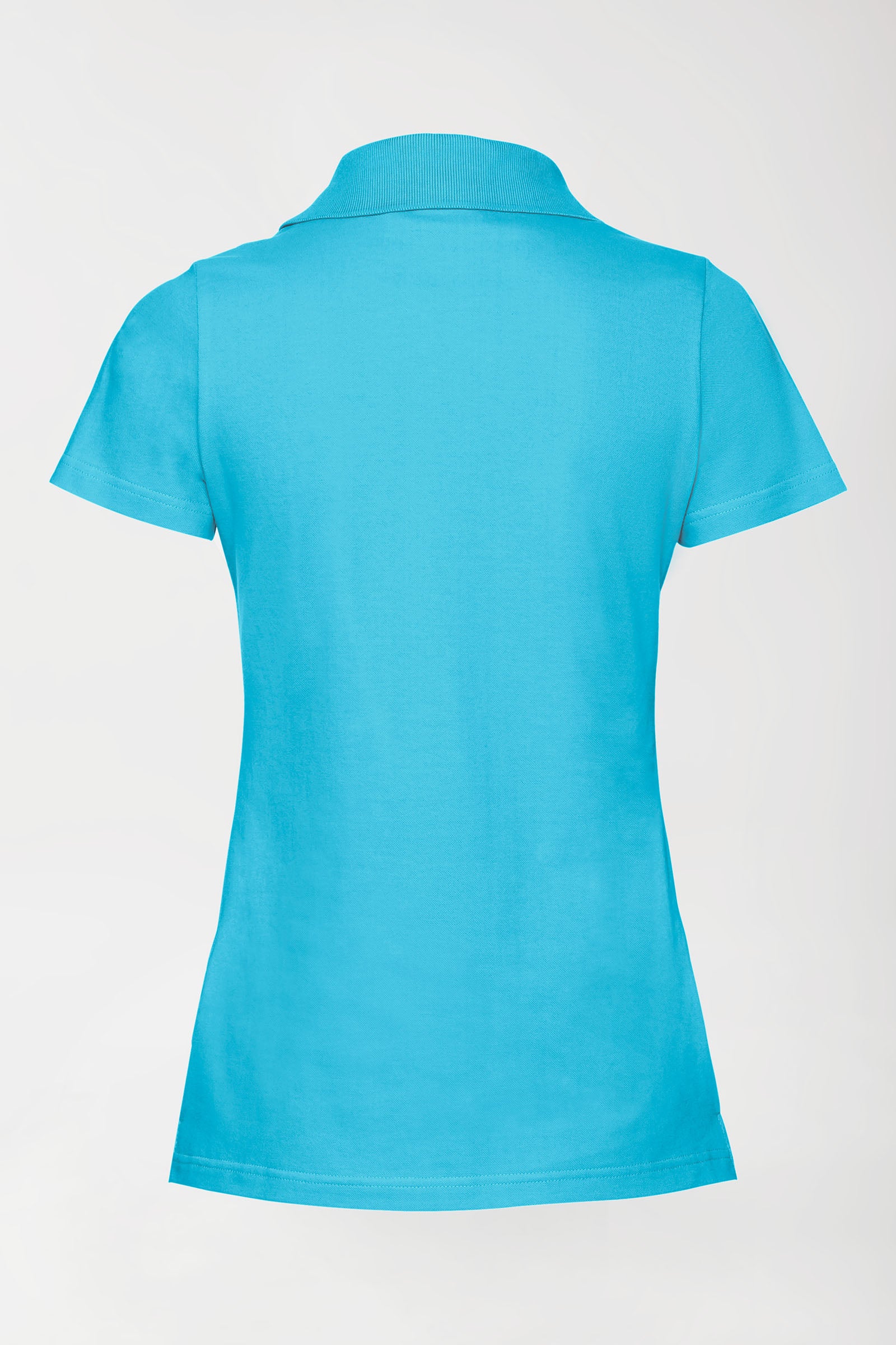 T-shirt Stretch Femme - Col polo turquoise