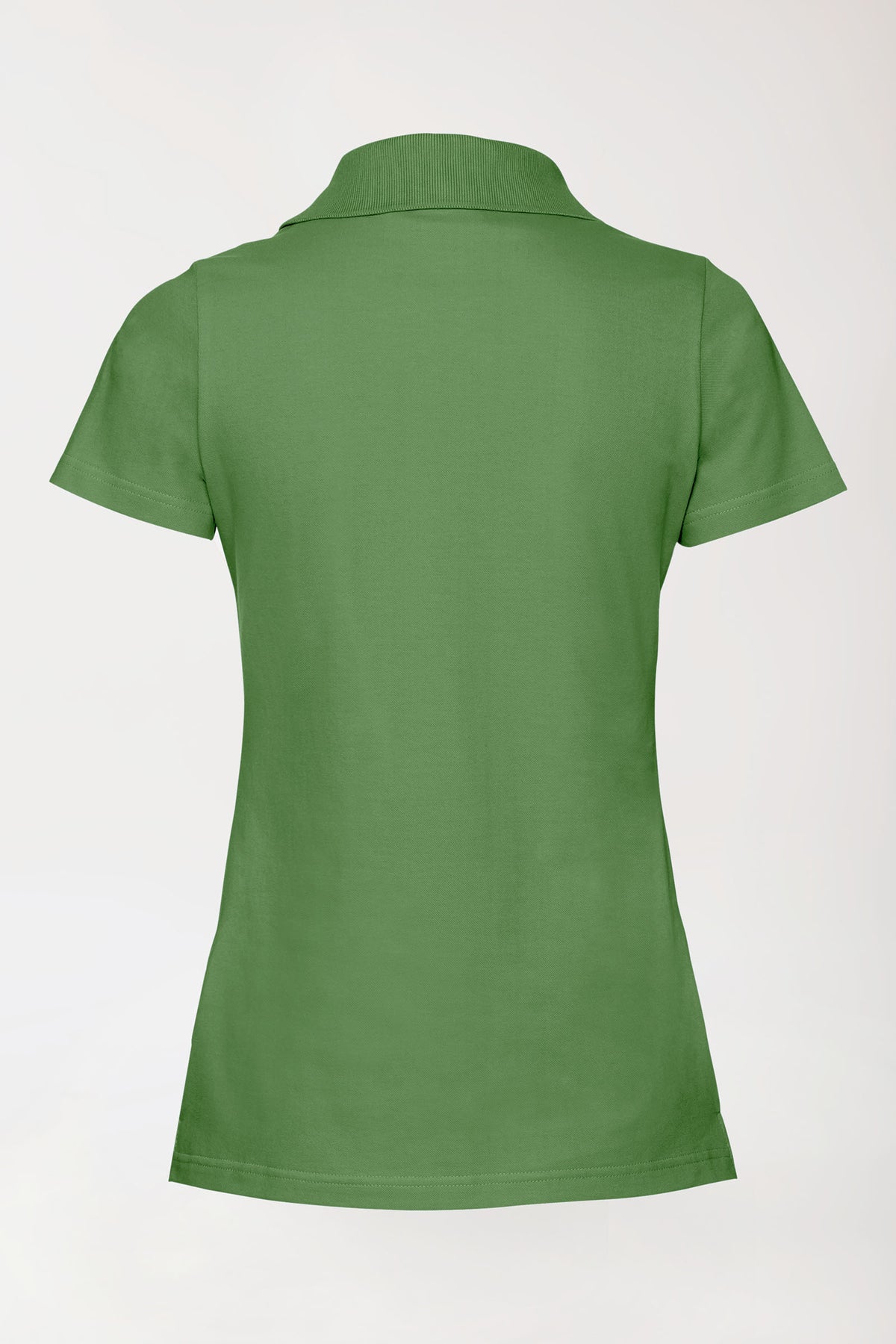T-shirt Stretch Femme - Col polo vert prairie, Vue de dos